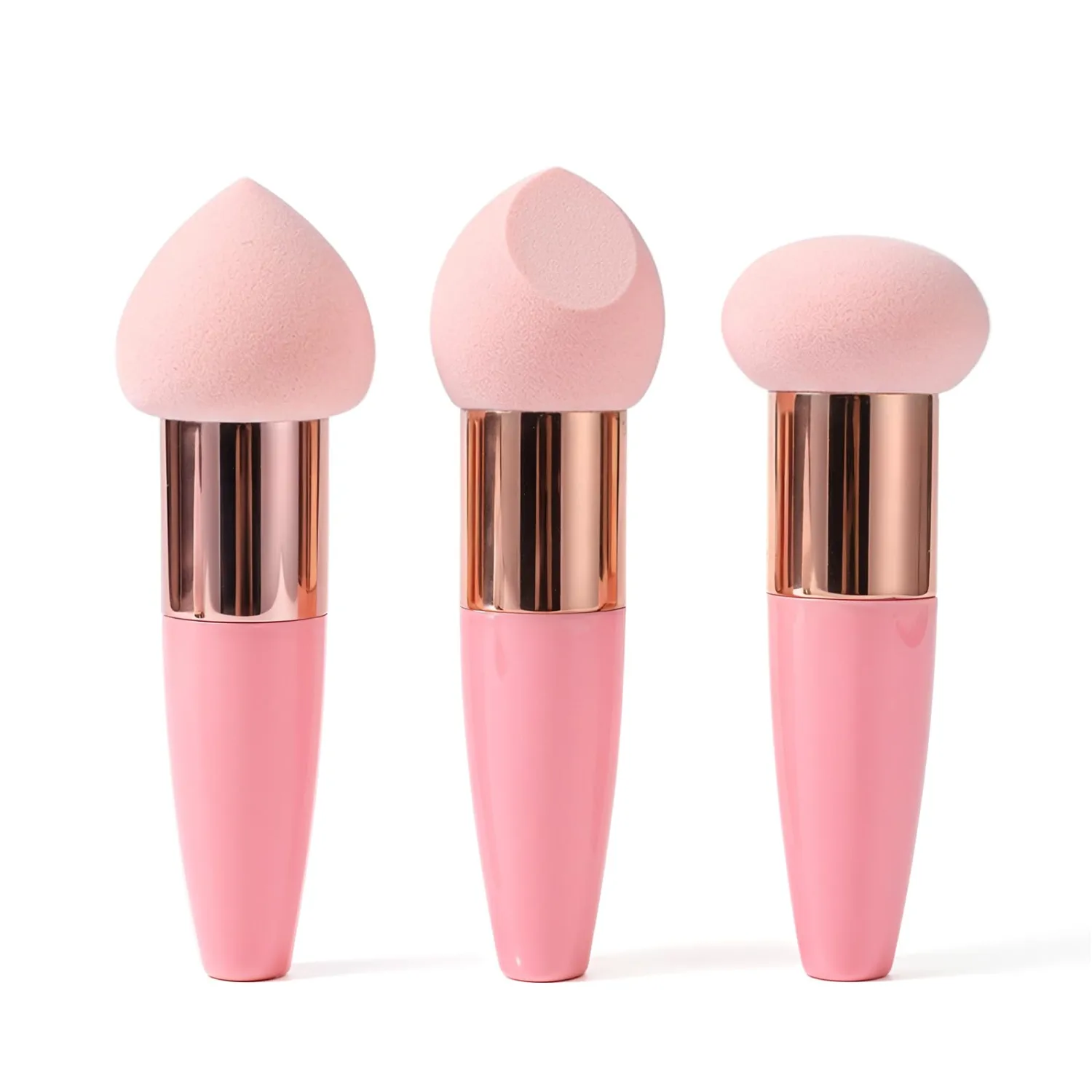 3PCS Makeup Sponge with Handle, Makeup Sponges for Foundation, Professional Makeups Blending Sponge with Handle for Makeups Use Tools