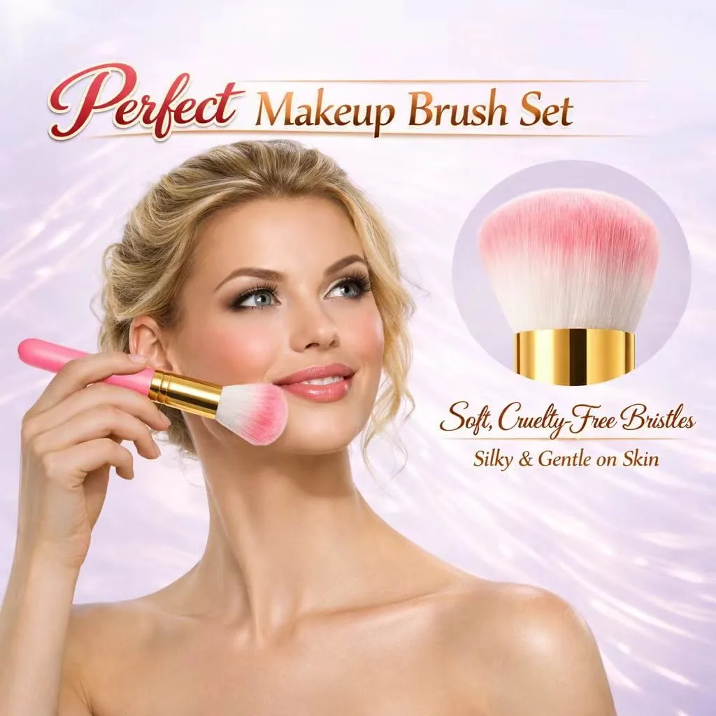 12 Pcs Professional Makeup Brush Set with Soft Synthetic Bristles - Foundation, Blush, Eyeshadow Brushes - Includes Portable Travel Case for Makeup Artists On the Go