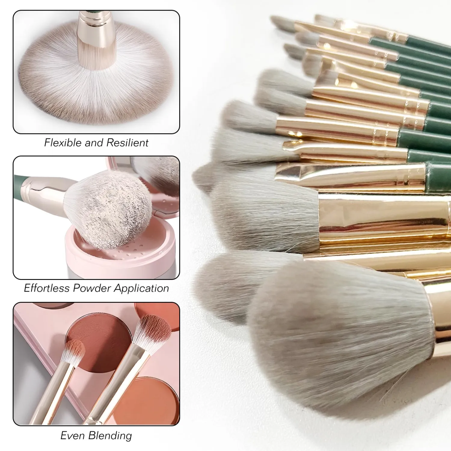 14PCS Makeup Brushes Set for Foundation Eyebrow Concealer Eye Shadows Powder,Makeup Brushes Kit for Travel and Daily Makeup Use