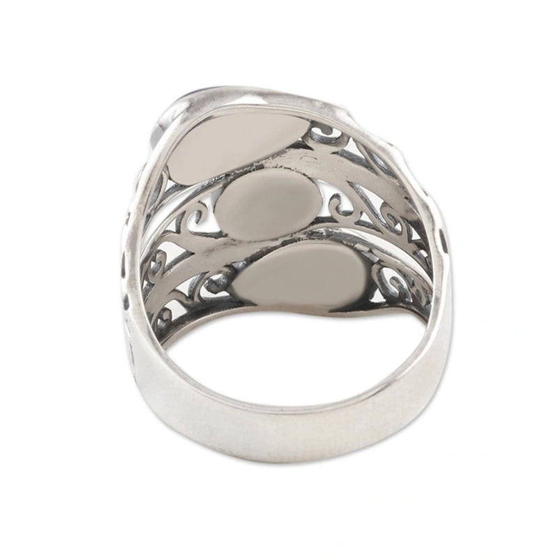 Hua Ya Metal Copper Openwork Water Drop Ring