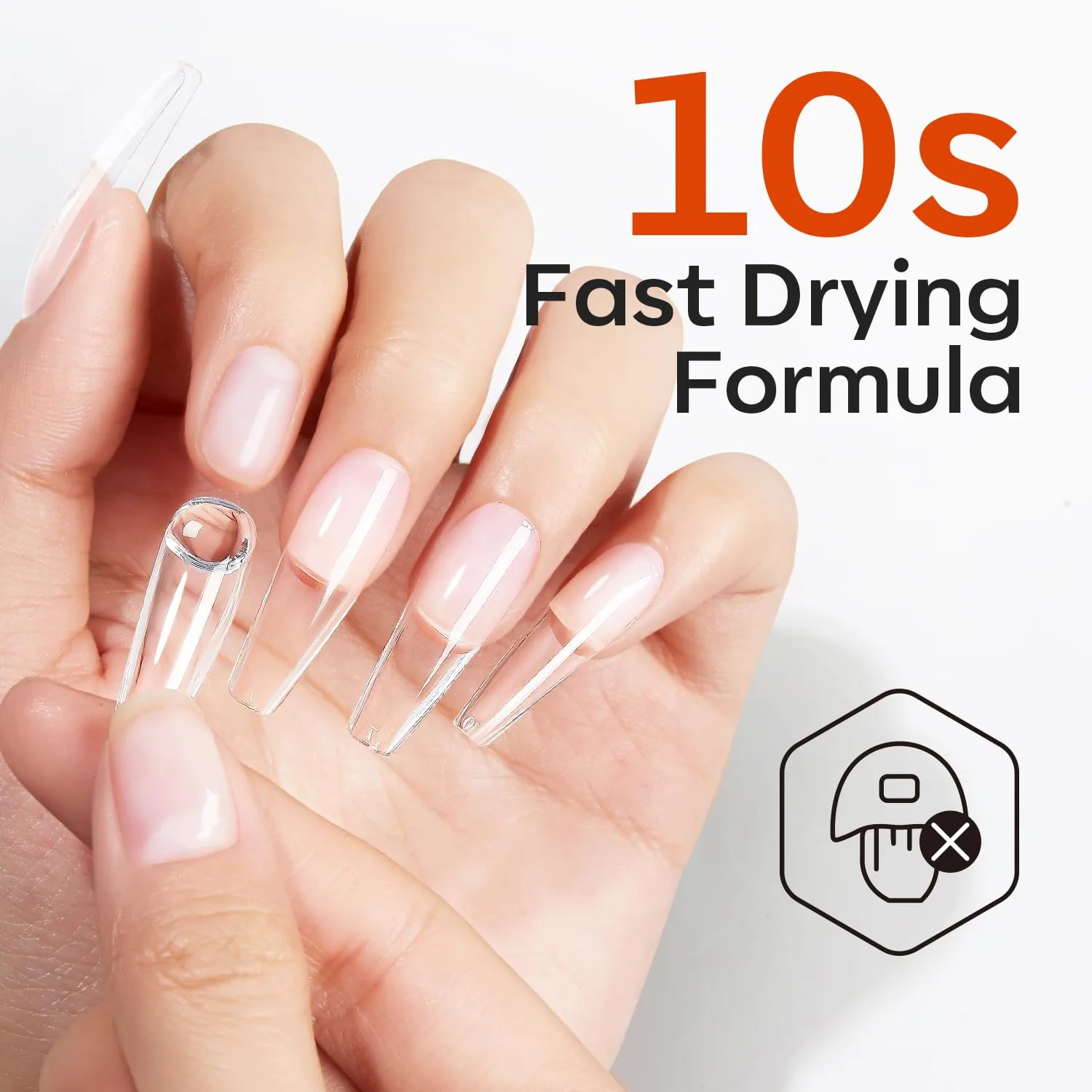 Modelones Semi Solid Nail Glue for Press Ons, No UV Light Needed Quick Drying, 10g 2Pcs Gel Nail Glue for Press On Nails Fake Nails Tips, Long Lasting DIY Home Salon