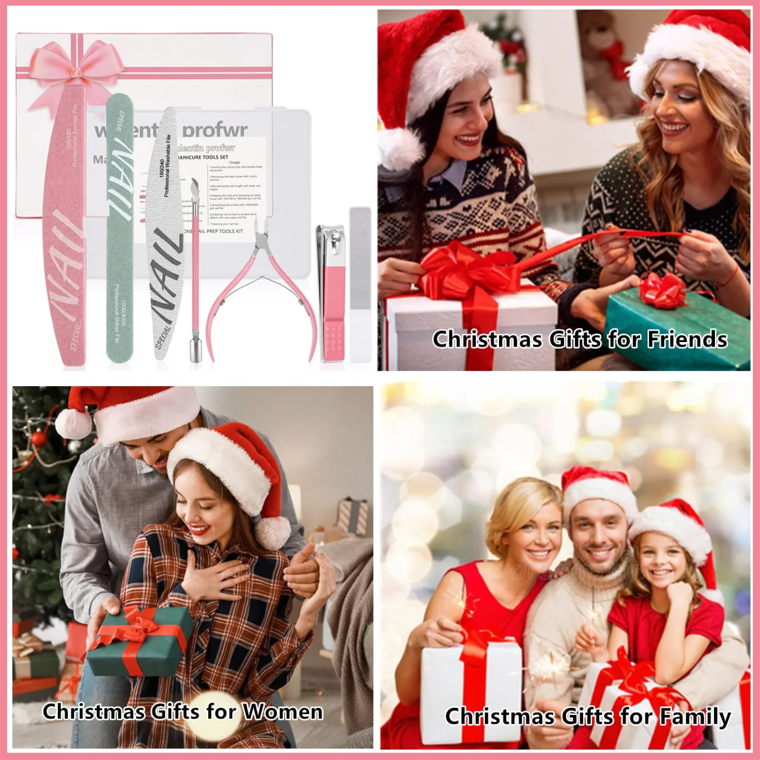 Nail Care Kit,Nail Files and Nail Buffer, Manicure Kit for Women,Cuticle Nippers,Cuticle Trimmer, Cuticle Pusher,Nail Tools,Nail Kit, Pedicure & Manicure Tools,Nail Prep Kit,Gifts for Mom Women