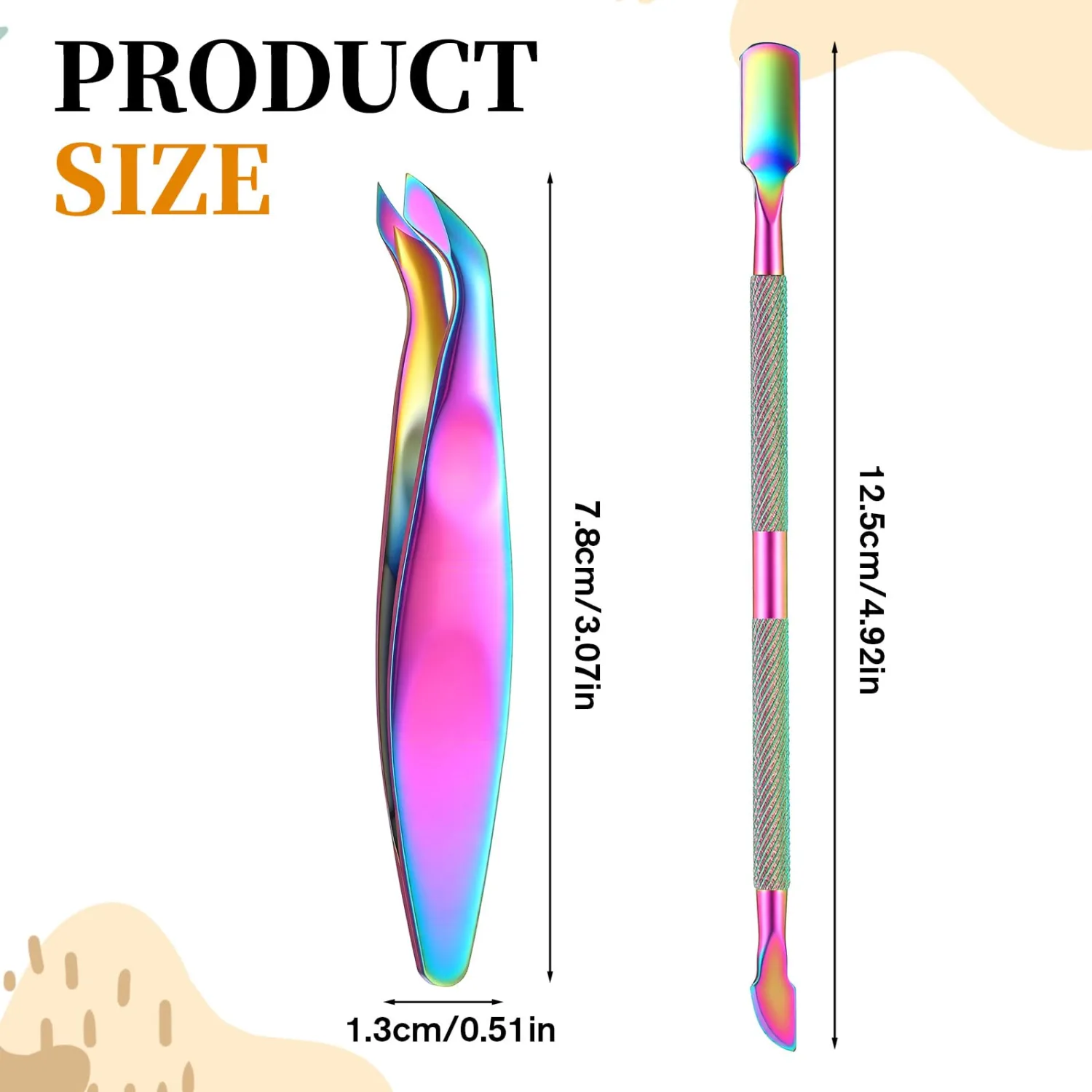 2 Pieces Cuticle Trimmer with Cuticle Pusher, Professional Cuticle Nipper Scissors, Hangnail Clipper, Nail Kit with Cuticle Pusher, Sharp Cuticle Cutter for Nail Tech Supplies and Care(Purple)