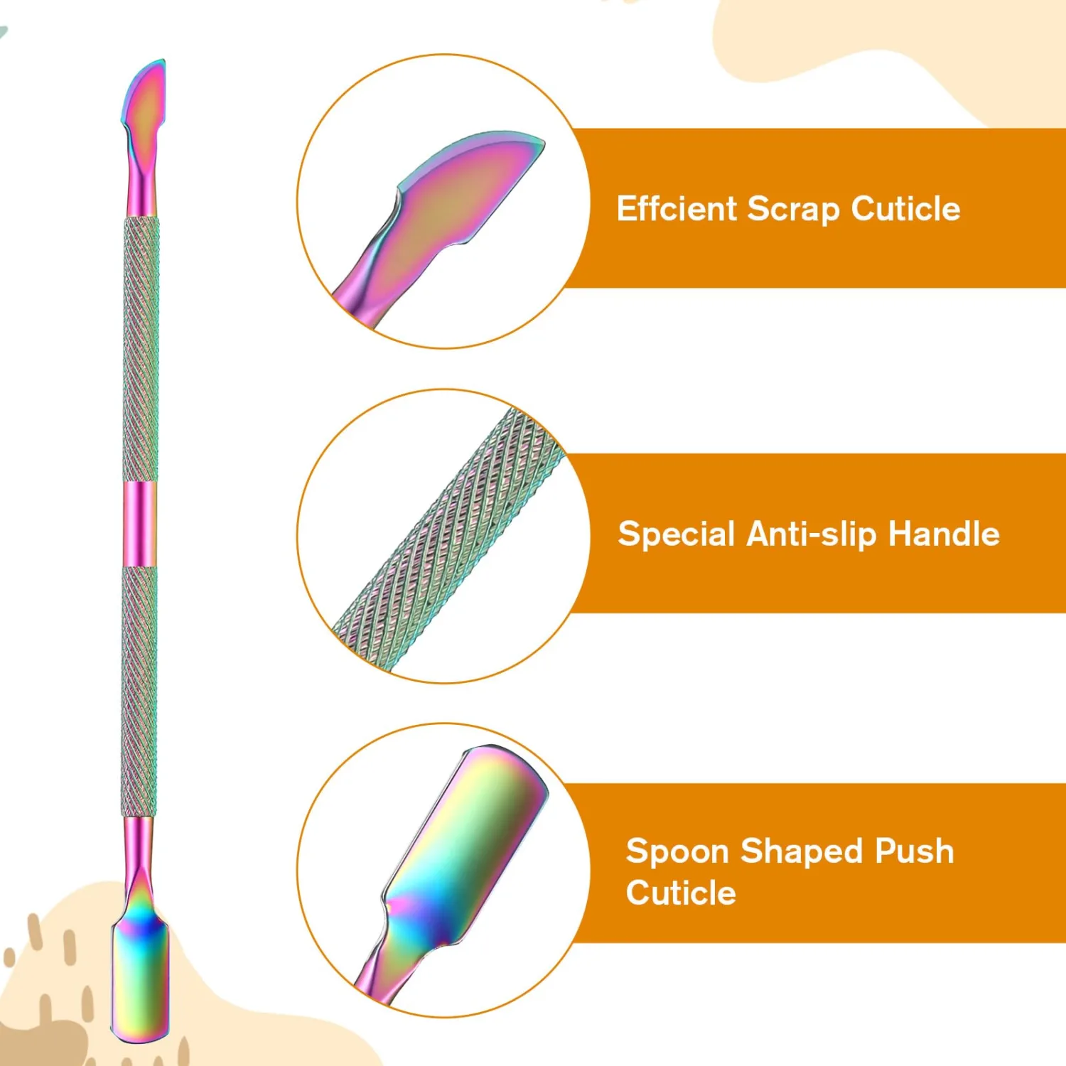 2 Pieces Cuticle Trimmer with Cuticle Pusher, Professional Cuticle Nipper Scissors, Hangnail Clipper, Nail Kit with Cuticle Pusher, Sharp Cuticle Cutter for Nail Tech Supplies and Care(Purple)