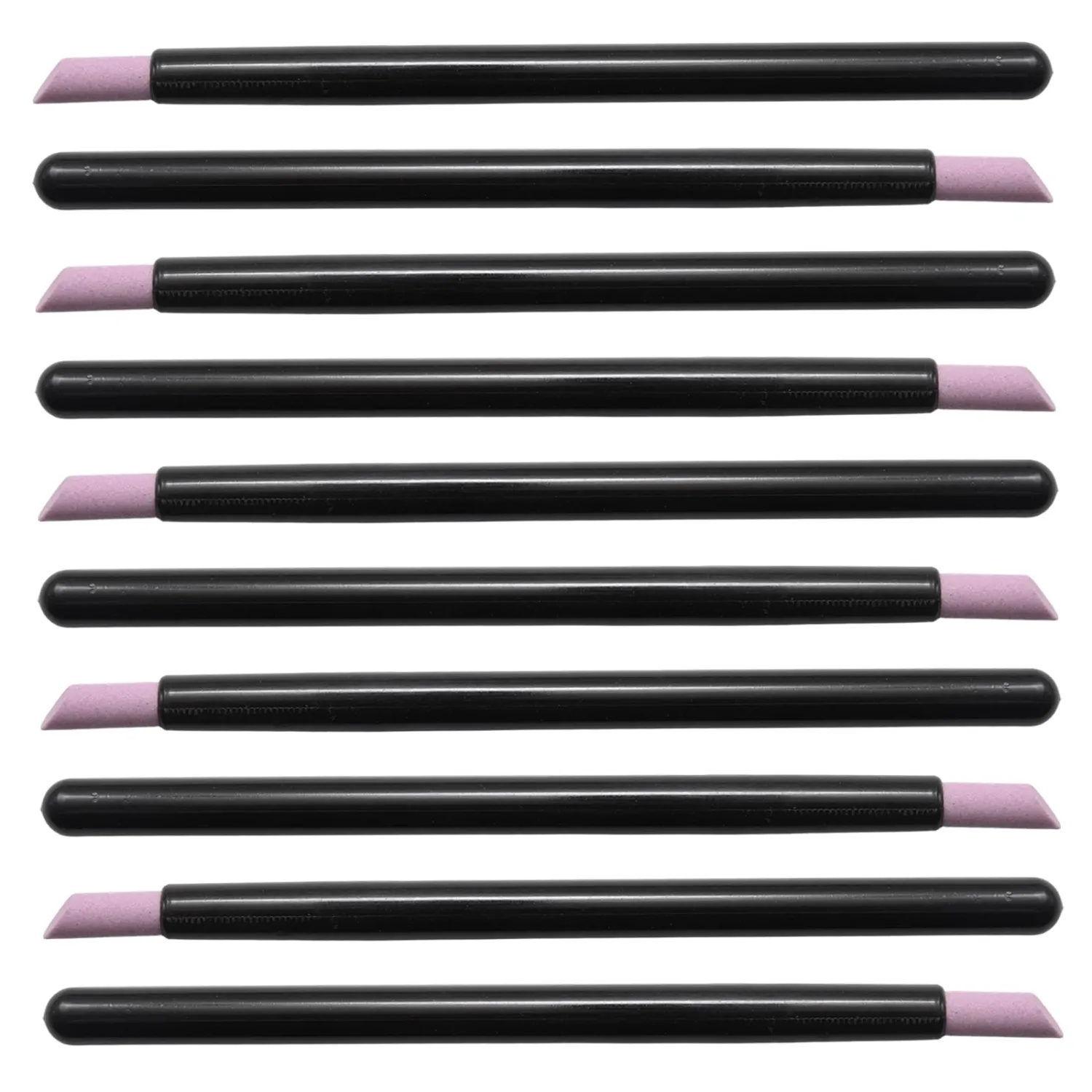 10pcs Pumice Stone Nails Cuticle Pushers,Plastic Handle Nails Trimmer Cleaning Stick Nail File,Versatile Nail Art Tools for Manicure/Pedicure Care(Black)