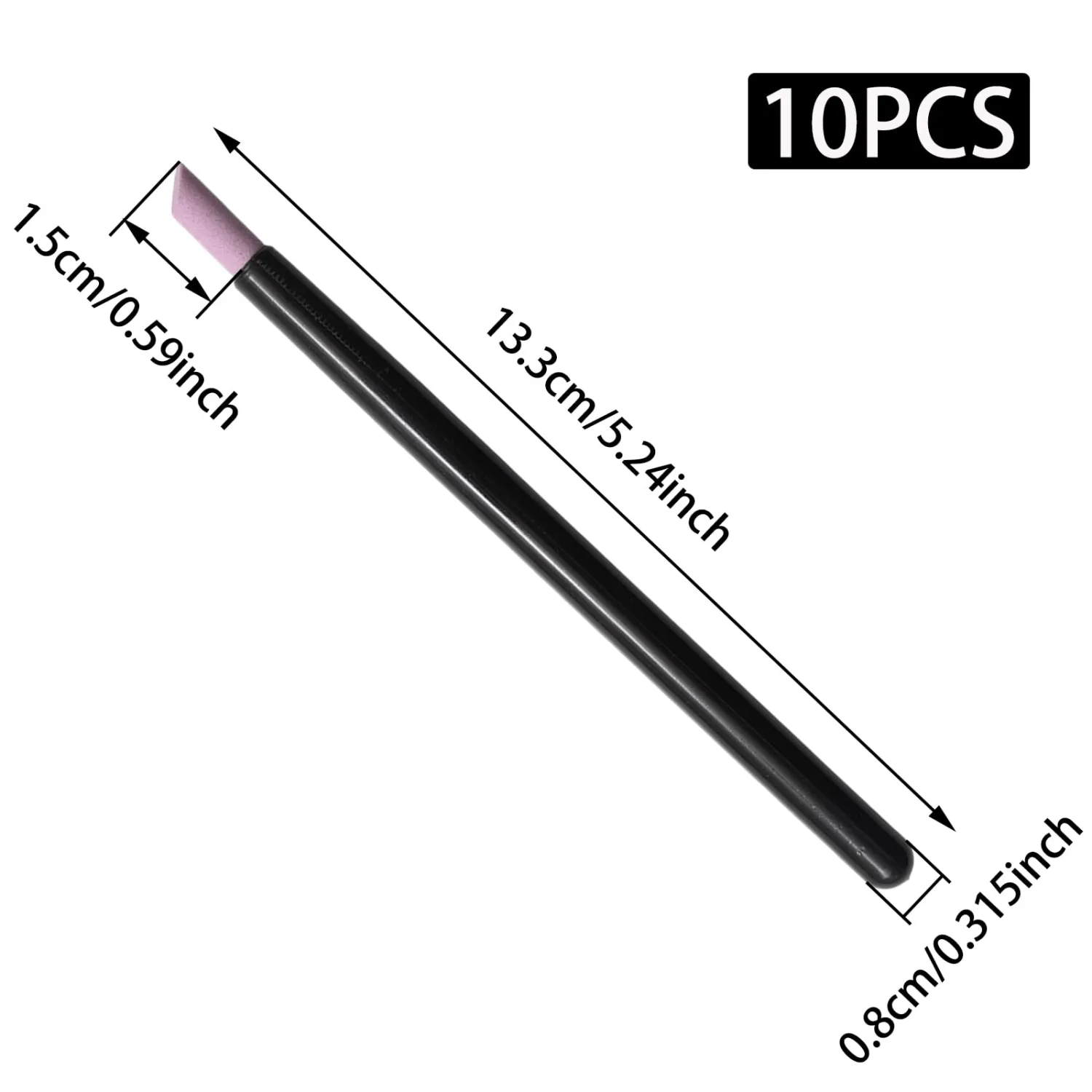 10pcs Pumice Stone Nails Cuticle Pushers,Plastic Handle Nails Trimmer Cleaning Stick Nail File,Versatile Nail Art Tools for Manicure/Pedicure Care(Black)