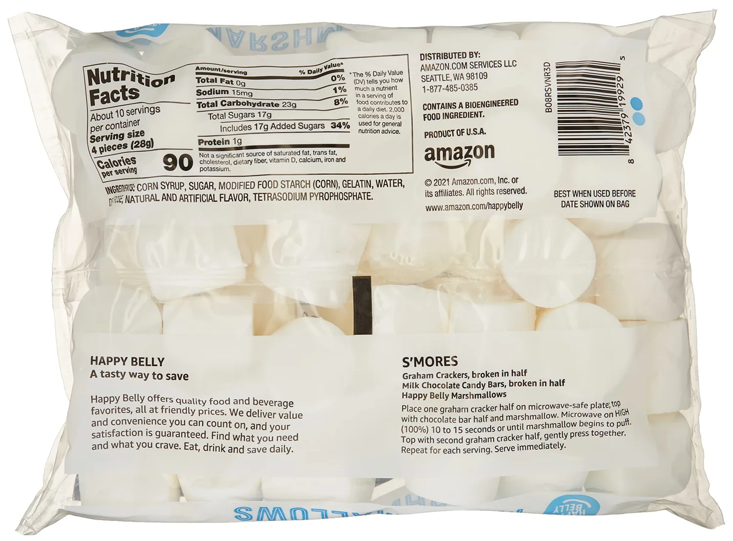 Happy Belly Marshmallows, 10 Oz (Pack of 2)