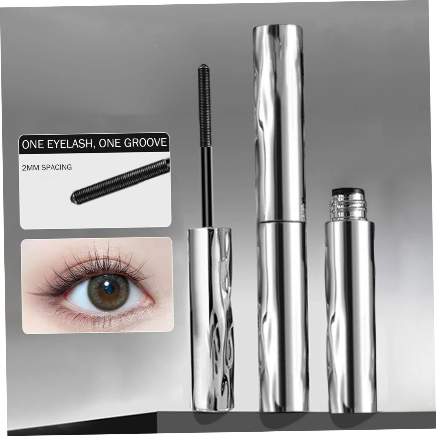 Steel Pipe Eyelash Primer, Fiber Mascara Eyelash Primers Tubular Waterproof Curling Mascara, Natural and Non-smudged, Brown for Daily Use