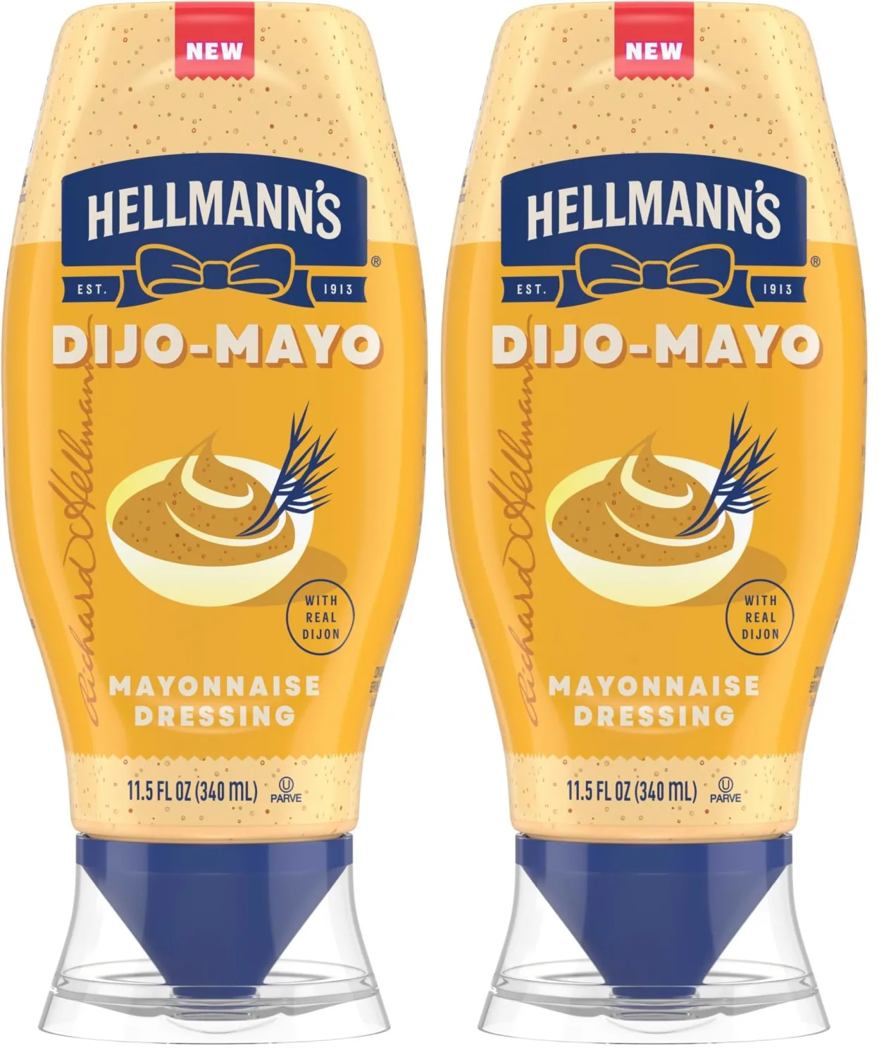 Hellmann's Dijo-Mayo Smooth & Savory Mayonnaise Drss for Fries, Burgers, Potato Salads, Sandwiches, Mayonnaise Dressing with Real Dijon, 11.5 oz 1 ct (Pack of 2)
