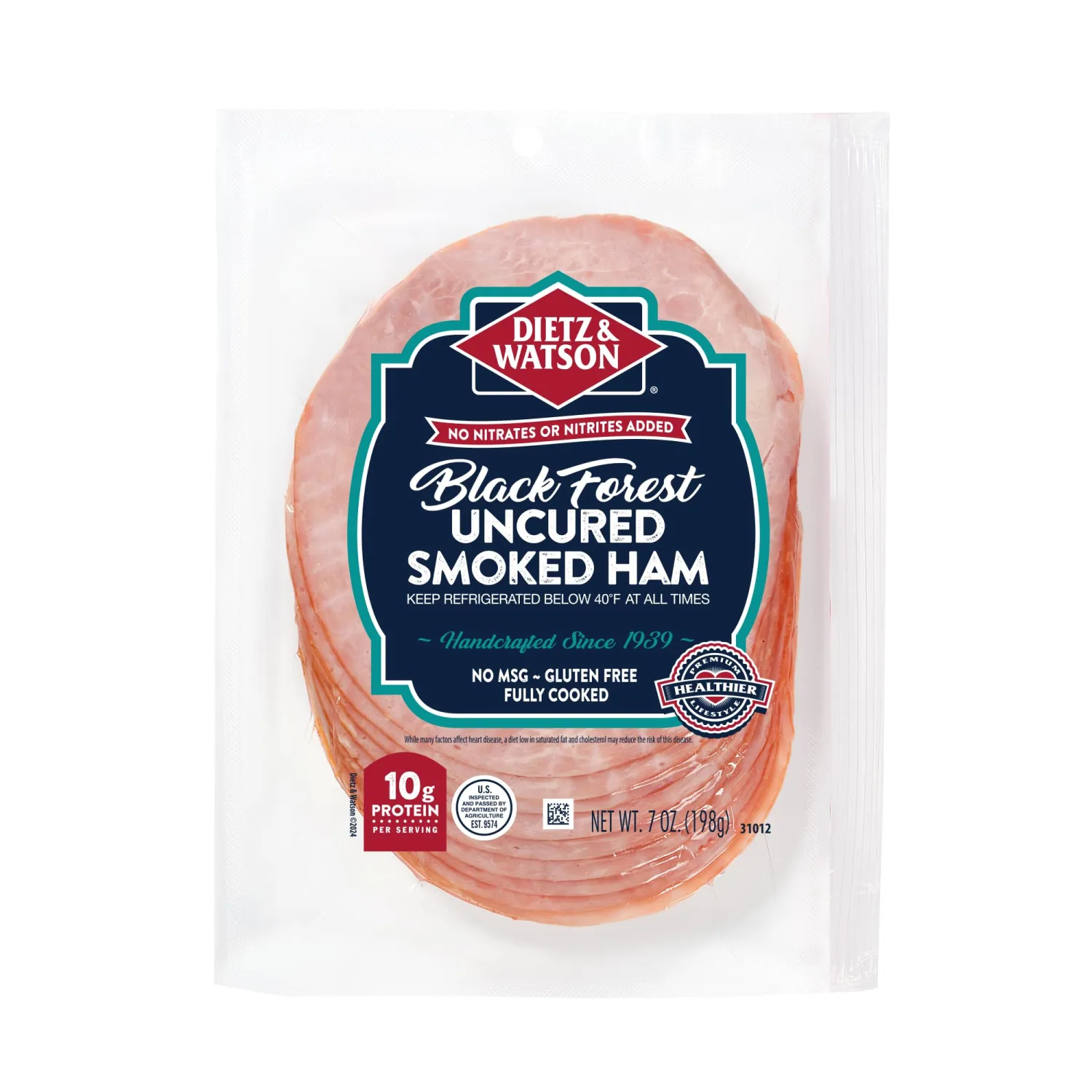 Dietz & Watson Pre-Sliced Black Forest Ham, 7 oz