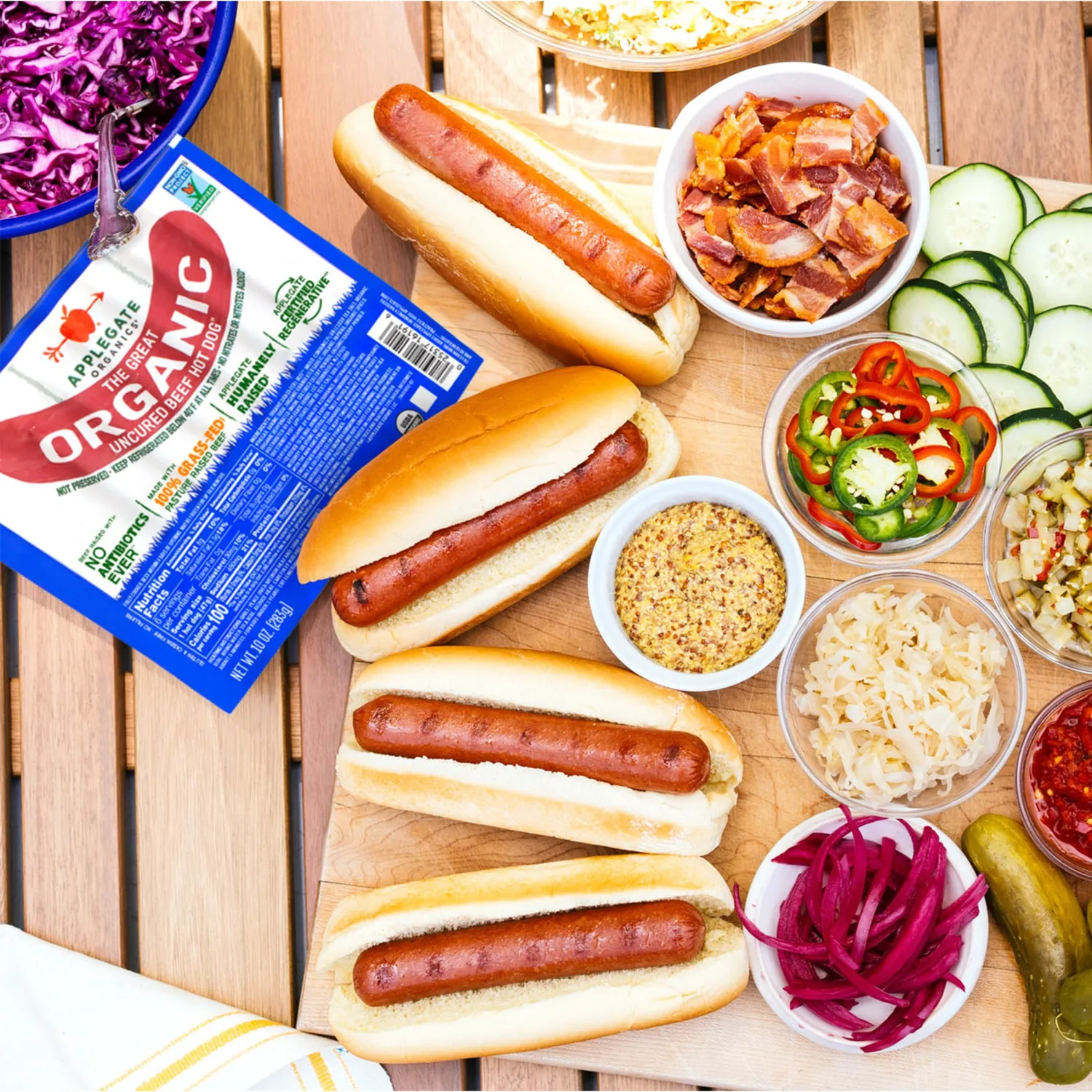 Applegate Organic Beef Hot Dog Uncured, 10oz