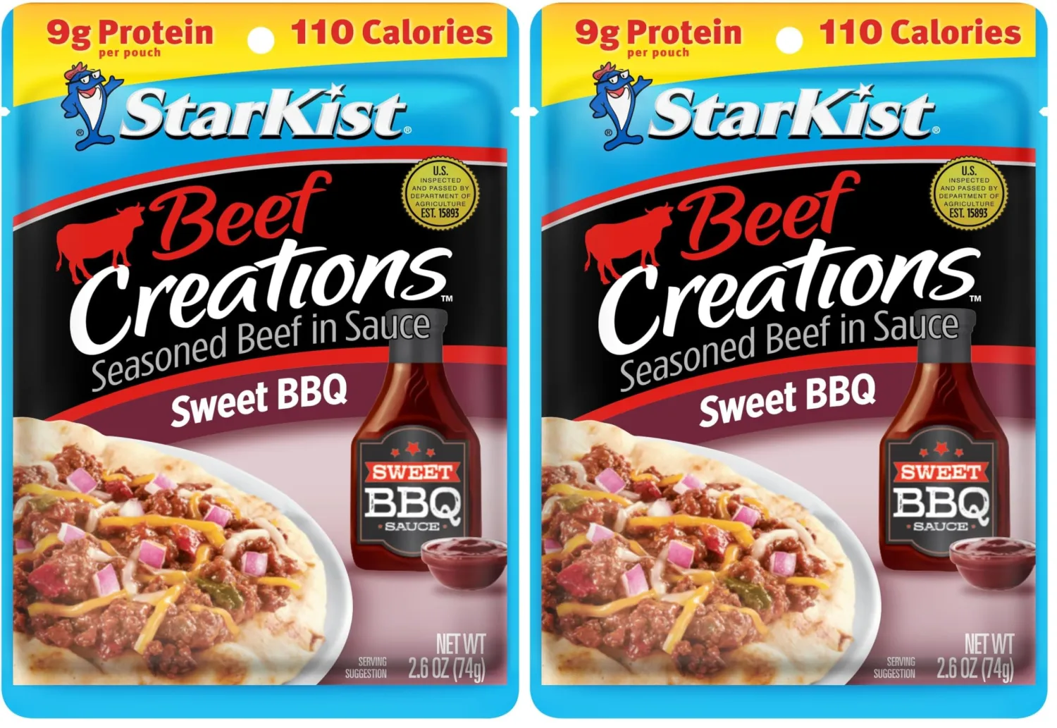StarKist Beef Creations Sweet BBQ, 2.6 oz pouch (Pack of 2)