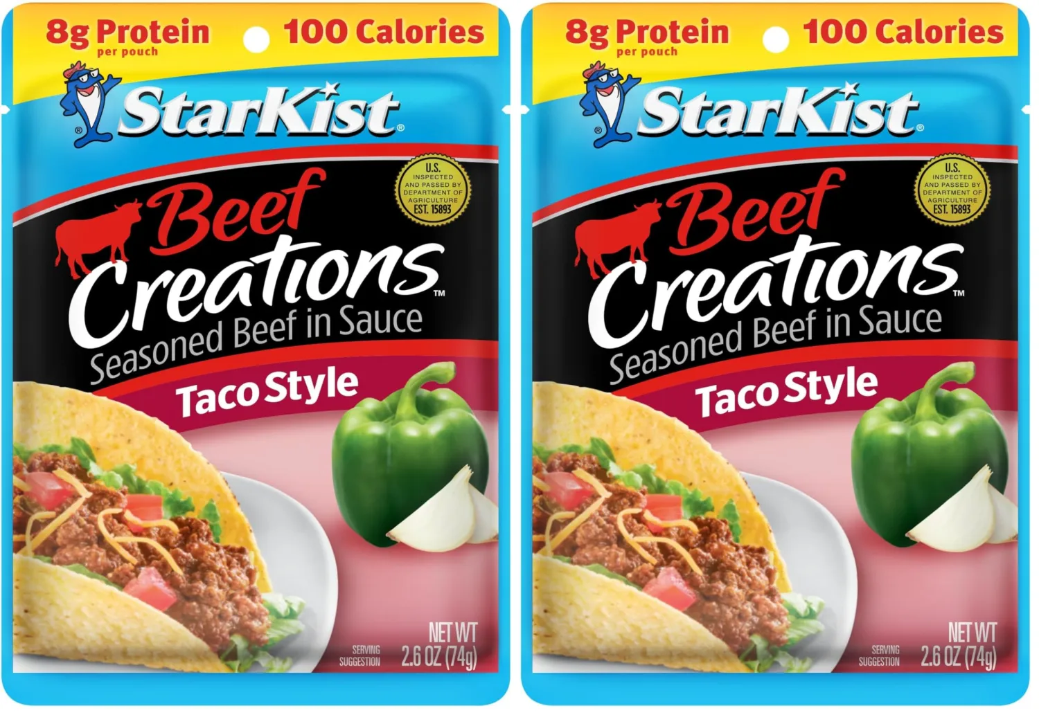 StarKist Beef Creations Taco Style,2.6 oz Pouch,(Pack of 2)