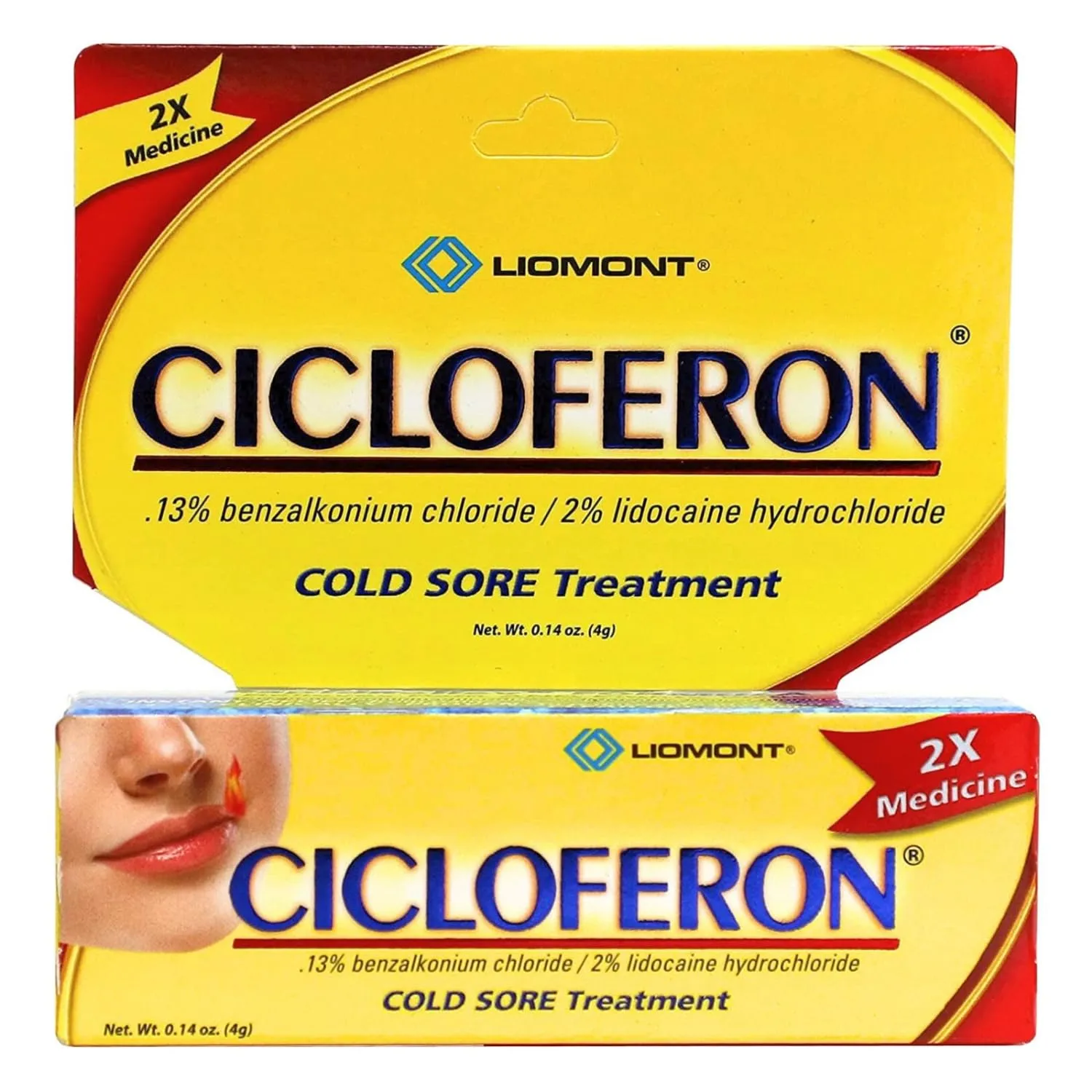 Cicloferon Cold Sore Treatment Gel for Lips and Mouth, Clear Gel, 0.14 Oz (Pack of 1)