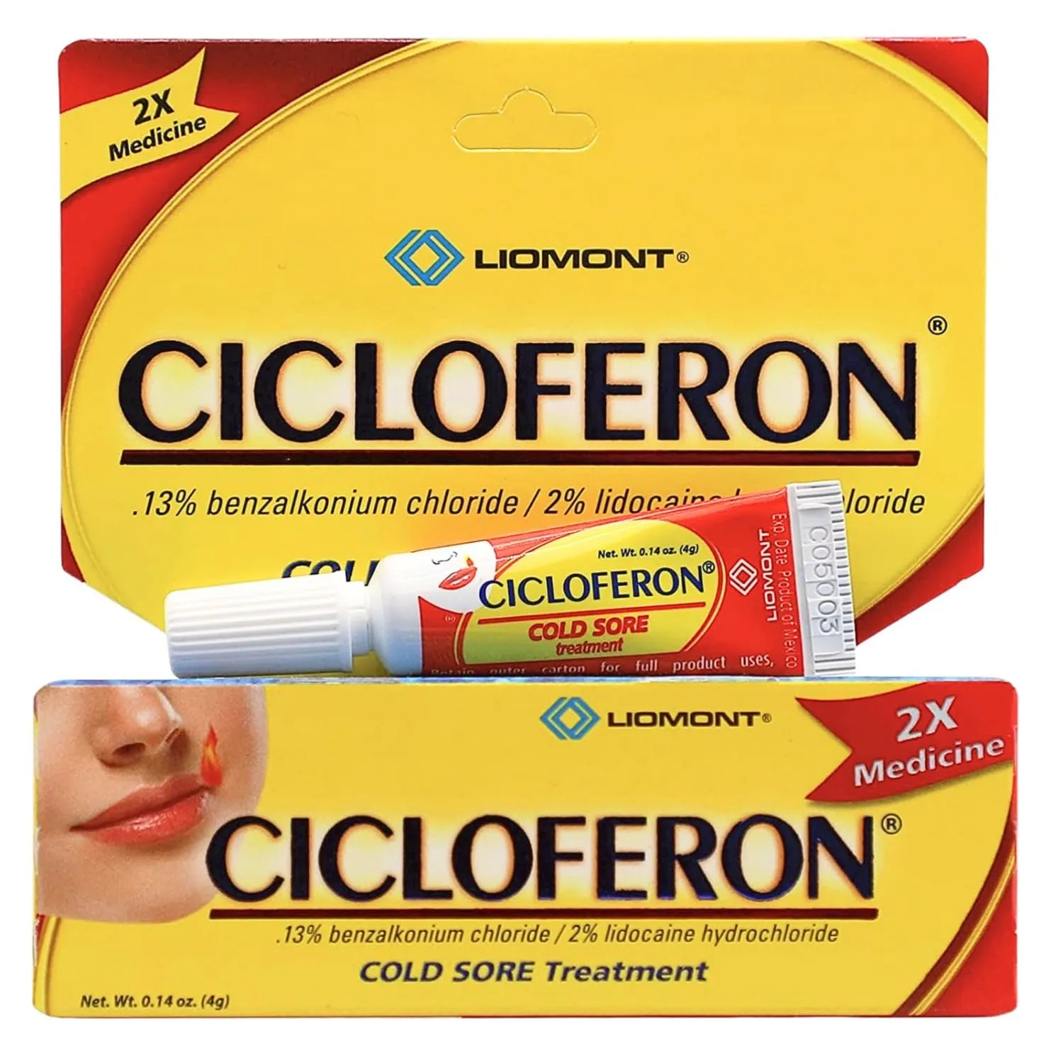 Cicloferon Cold Sore Treatment Gel for Lips and Mouth, Clear Gel, 0.14 Oz (Pack of 1)