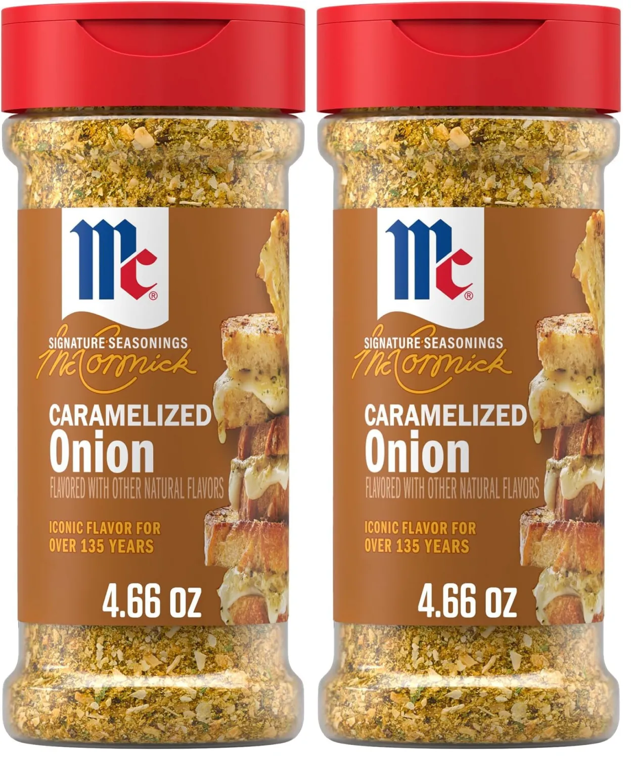 McCormick Seasoning, Caramelized Onion, Signature Seasonings, No Artificial Flavors, No MSG Added, Sweet Caramelized Onion & Savory Umami Flavor, Shake On, 4.66 oz (Pack of 2)