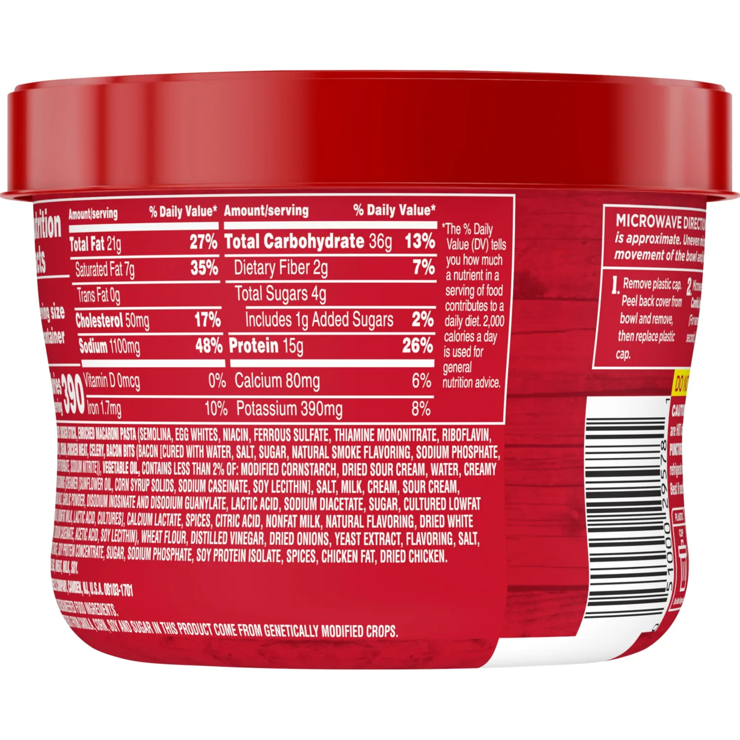 Campbell’s Chunky Soup, Creamy Chicken Bacon Mac, 15.25 oz Microwavable Bowl