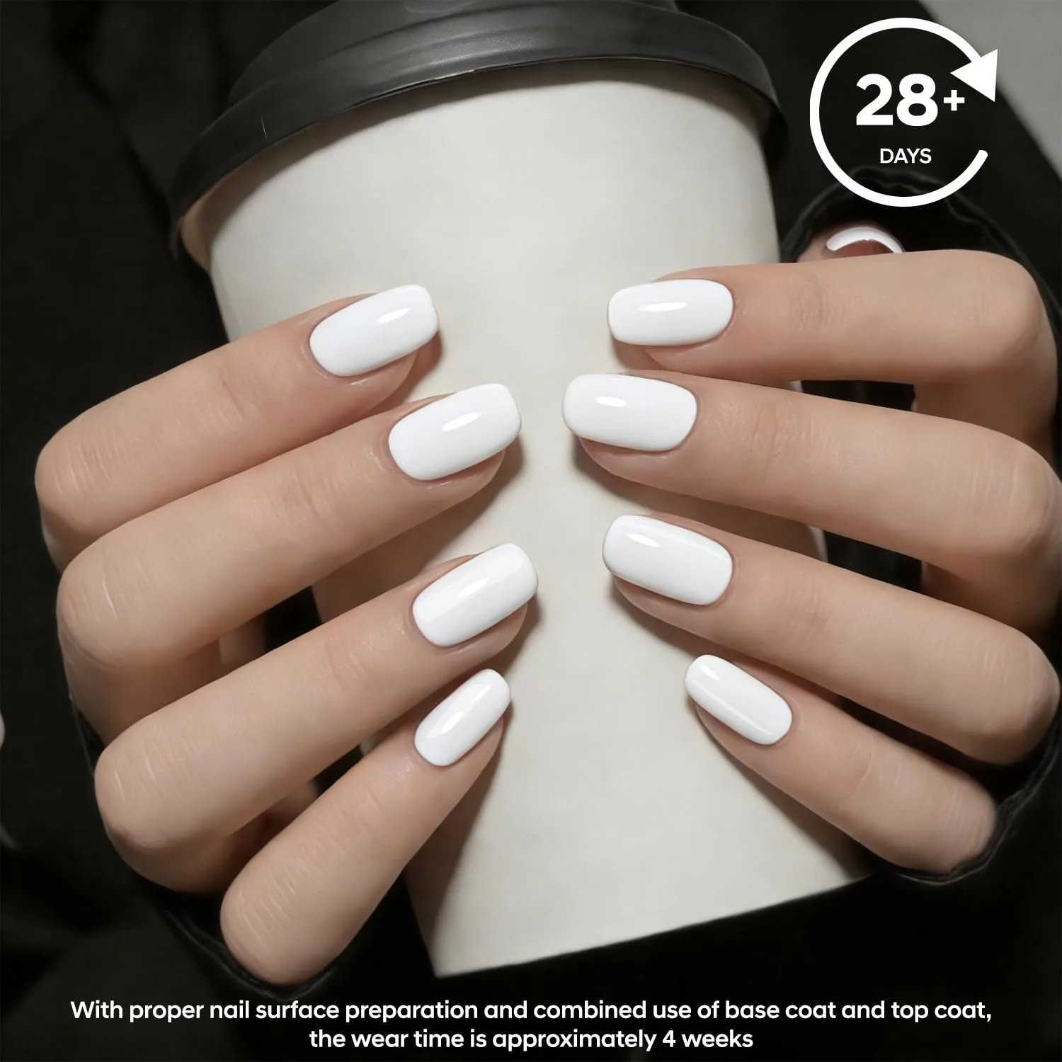 9ml Soak-Off UV/LED White Gel Nail Polish, Pure Ivory White (X023), For DIY Manicure & Salon Use, Gifts for Women