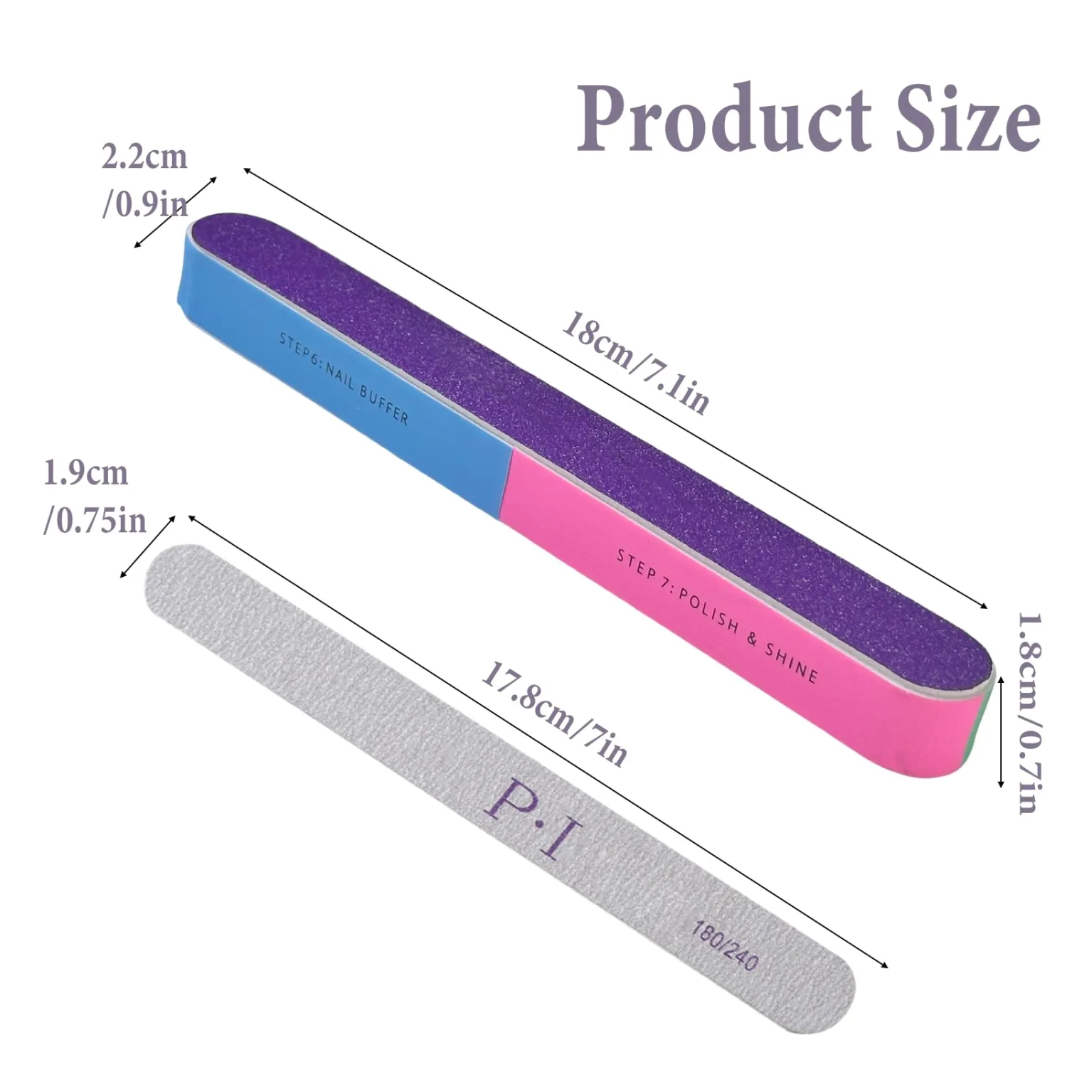 Nail Files and Buffers,Nail Buffer Block,Buffer Nail File and Set,Reusable 7 Way and 180/240 Grit Nail File