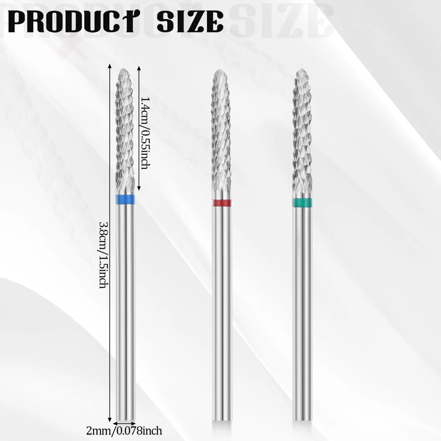 3pack Cuticle Nail Drill Bit, 3/32" Tungsten Carbide Nail Buffer Bit for Gel Remover Drill Bit Under Nail Cleaner Dead Skin Nail Prepare for Nail Cuticle Clean Manicure Safety Tools Electric Nail File