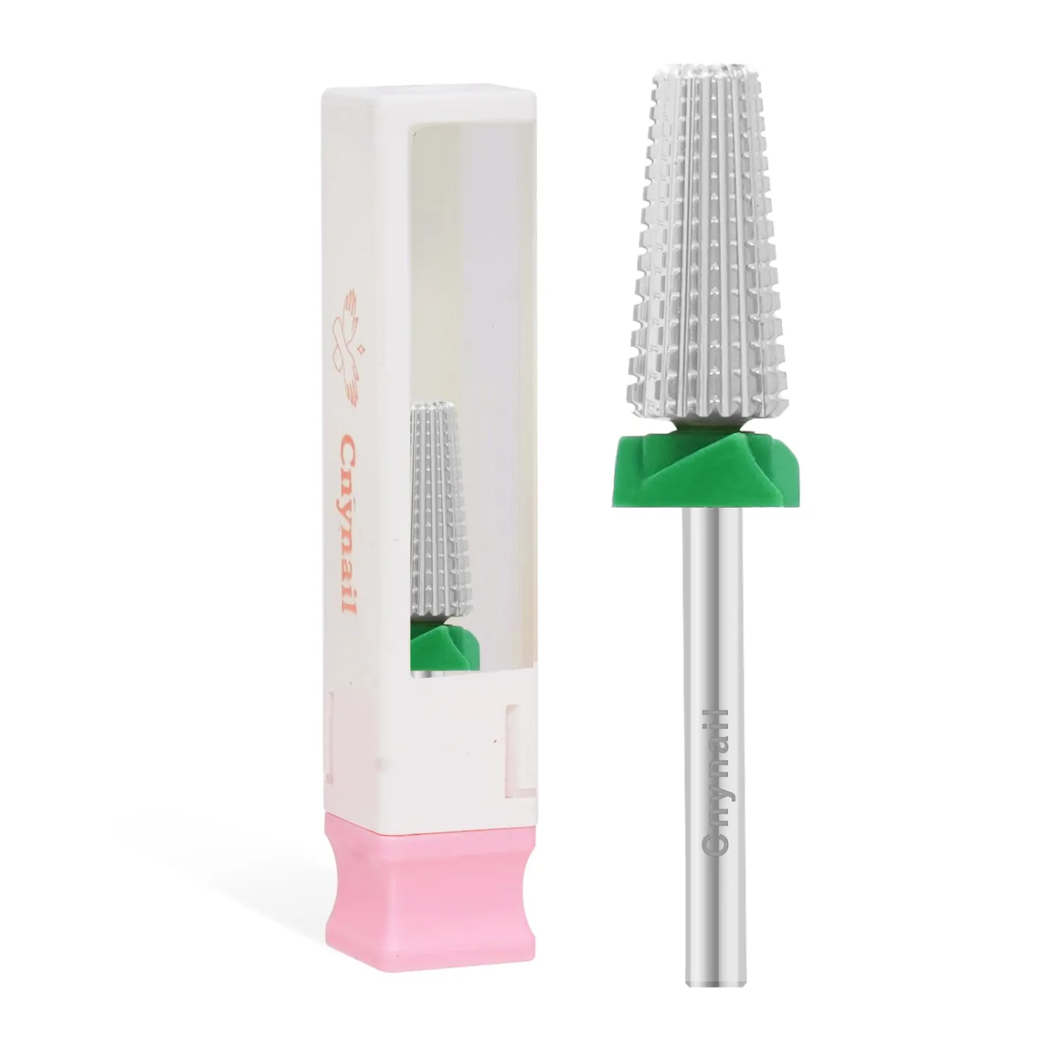 5 in 1 Nail Drill Bit, Tungsten Carbide Multi-Function Bit for Acrylic Nails, Hard Gels, Cuticles Removal, 3/32" Shank, Two-Way Rotation for Left & Right-Handed Use (C Grit, Silver)