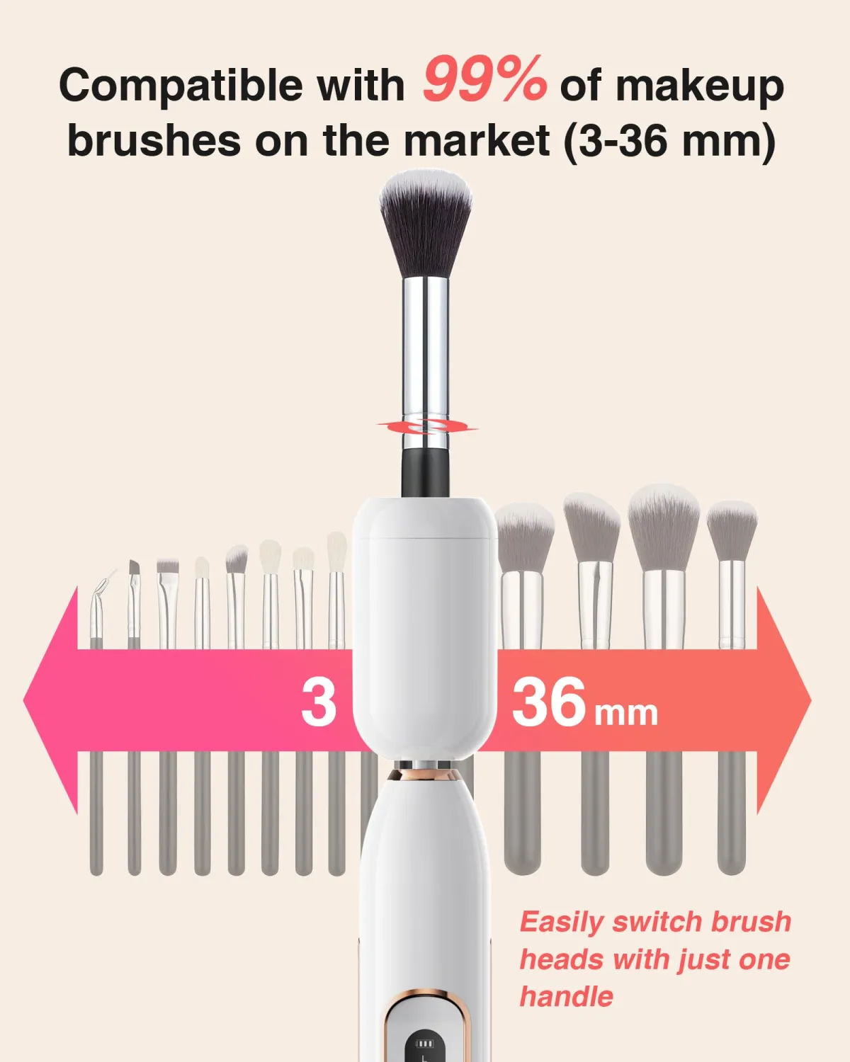 2-in-1 Nail Drill Electric Nail File with Makeup Brush Cleaner Machine (No Bowl), 1500 mAh Battery, Ultra Low Noise, Portable and Rechargeable for Travel & Home