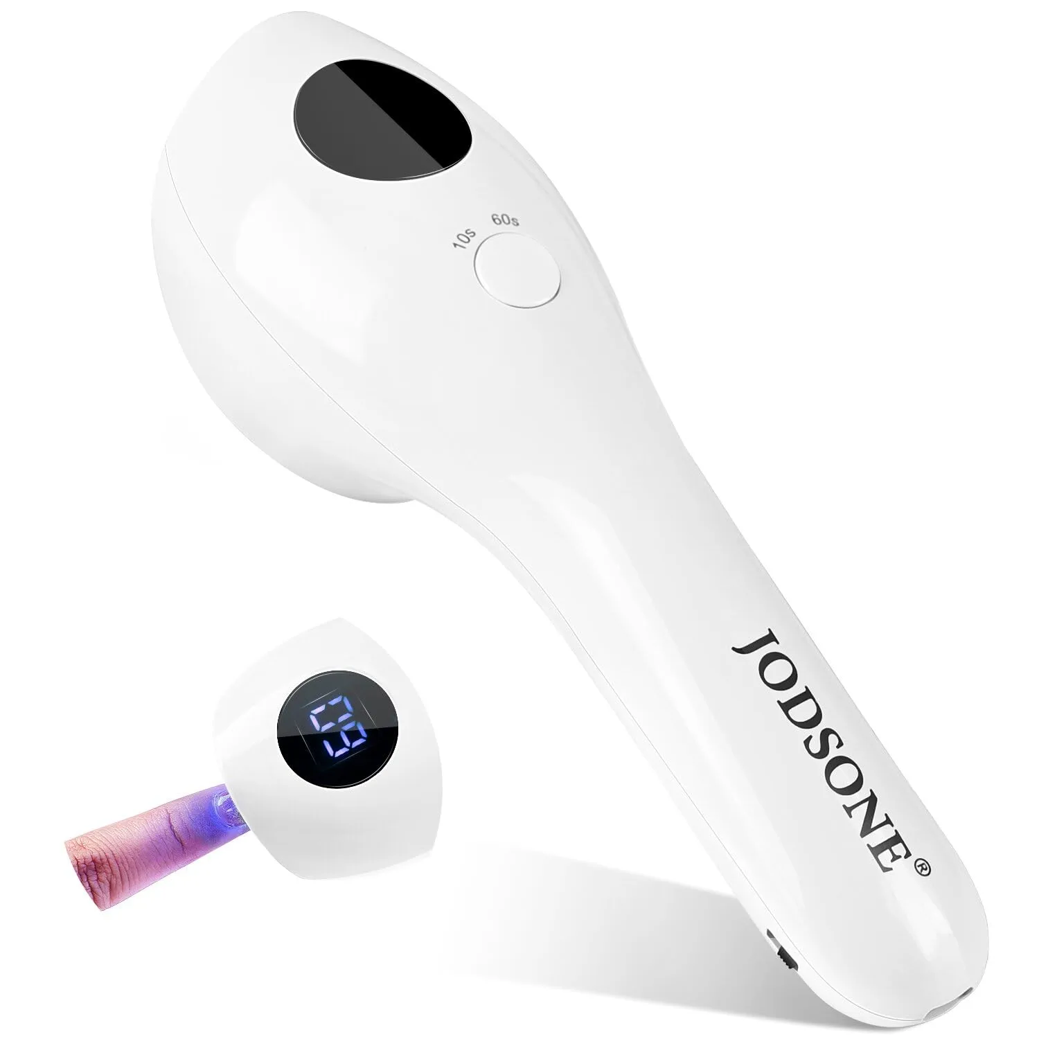 JODSONE Cordless Mini U V Portable Handheld Nail Lamp Rechargeable Model with LED Display Fast Drying for Home Traveling