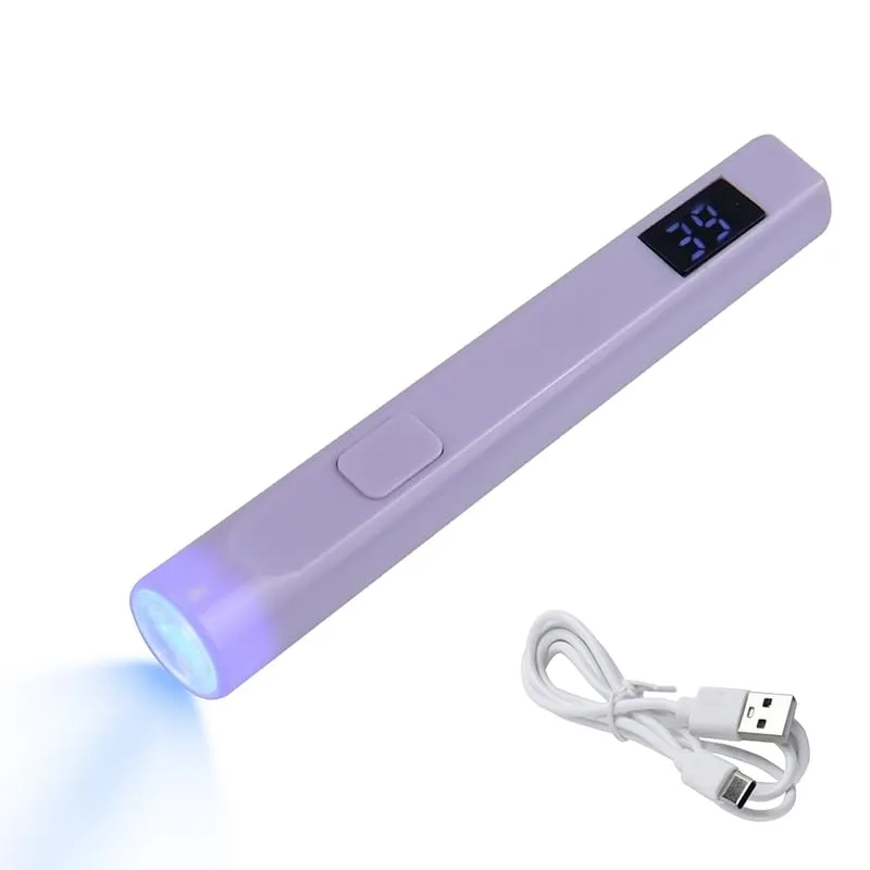 Portable Mini Handheld USB Nail Dryer, LED Nail Lamp, Timer Display | Quick-Drying Nail Tool, Specially Designed for Nail Technicians, Nail Salons and Holiday Gifts (Purple)