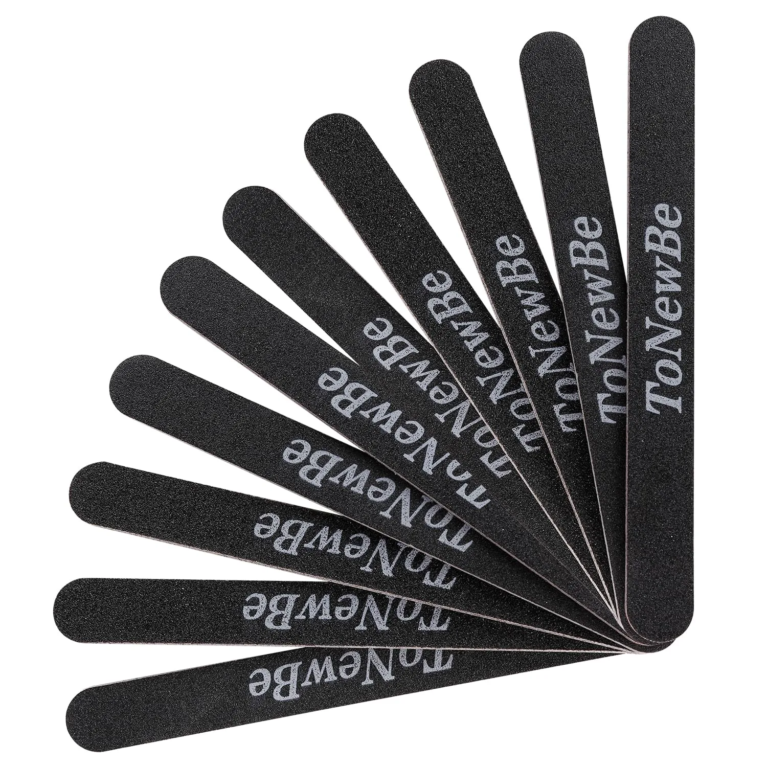 Nail Files, 10PCS Professional Double Sided 100/180 Grit Emery Board for Natural & Acrylic Nails, Washable Black Nail Buffers for Manicure Pedicure, Home Salon Use
