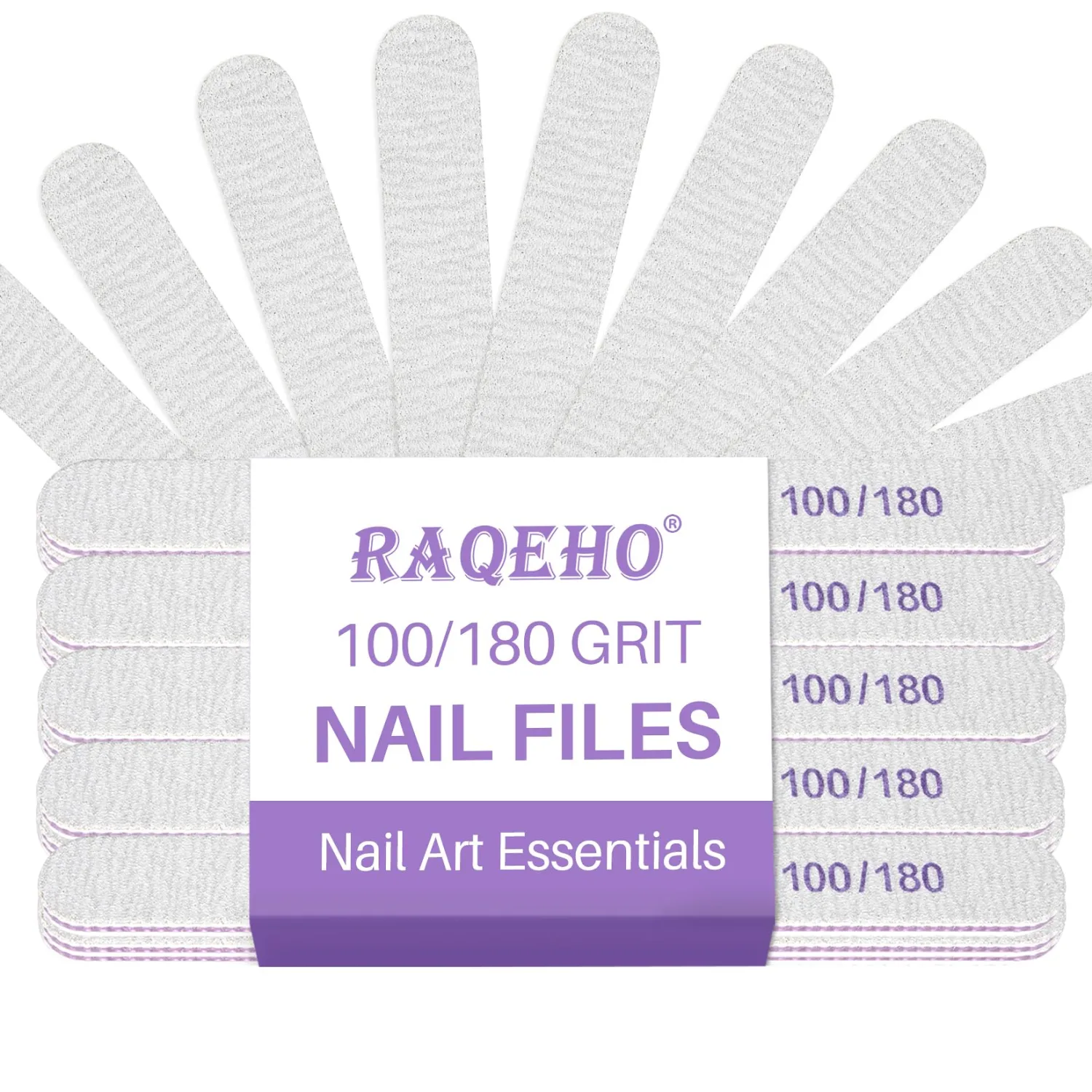 14pcs Nail Files 100/180 Grit - Double Sided Emery Boards Nail Filer Limas Para UñAs AcríLicas Profesional Fingernail Acrylic Nails Shaper Extension Gel Removal Manicure Salon Home Art Supplies