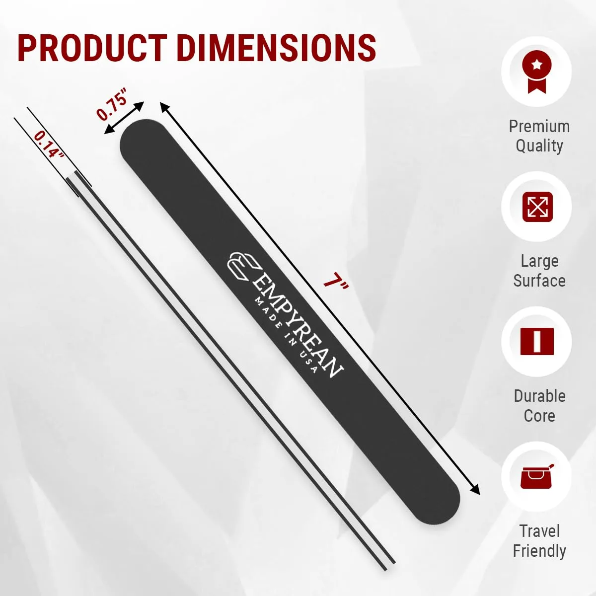 Empyrean Premium Nail Files | Made in USA | Coarse 120/240 Fine | Professional's Choice | Disinfectable Washable Reusable | Blue Nail File | Double Sided