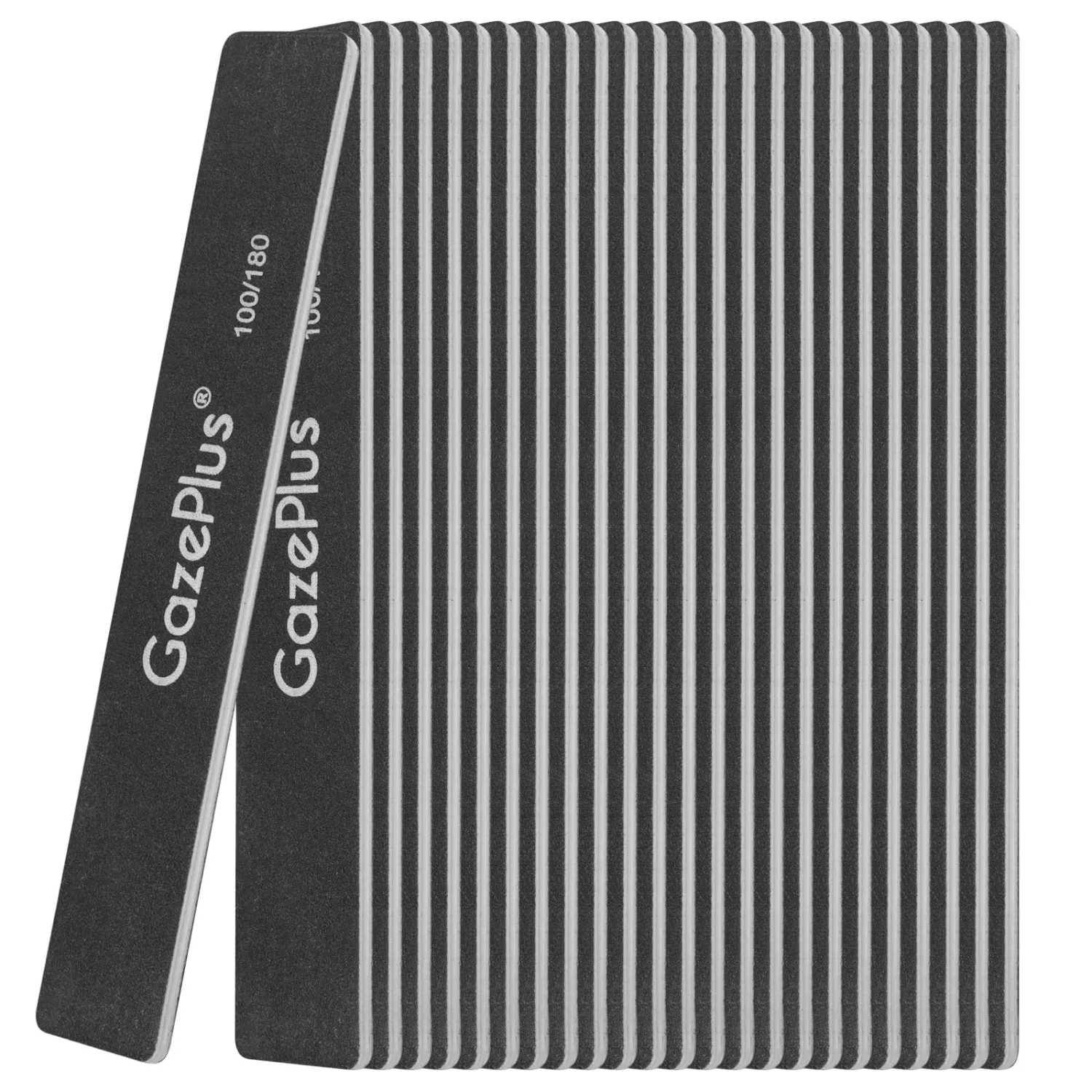 Nail Files, 24 PCS Fingernail Files 7" Long 100/180 Grit Emery Boards for Nails Professional Nail File Bulk Washable Suitable for Both Acrylic and Natural Nails Black