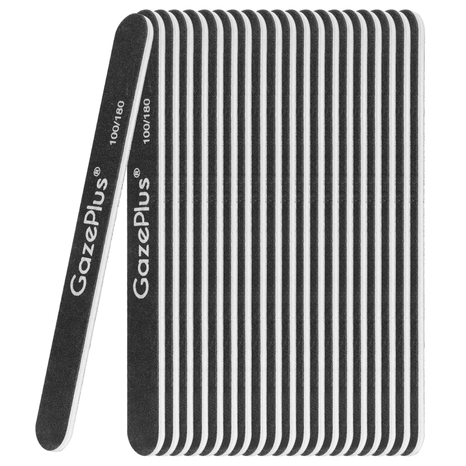 Nail Files, 24 PCS Fingernail Files 7" Long 100/180 Grit Emery Boards for Nails Professional Nail File Bulk Washable Suitable for Both Acrylic and Natural Nails Black