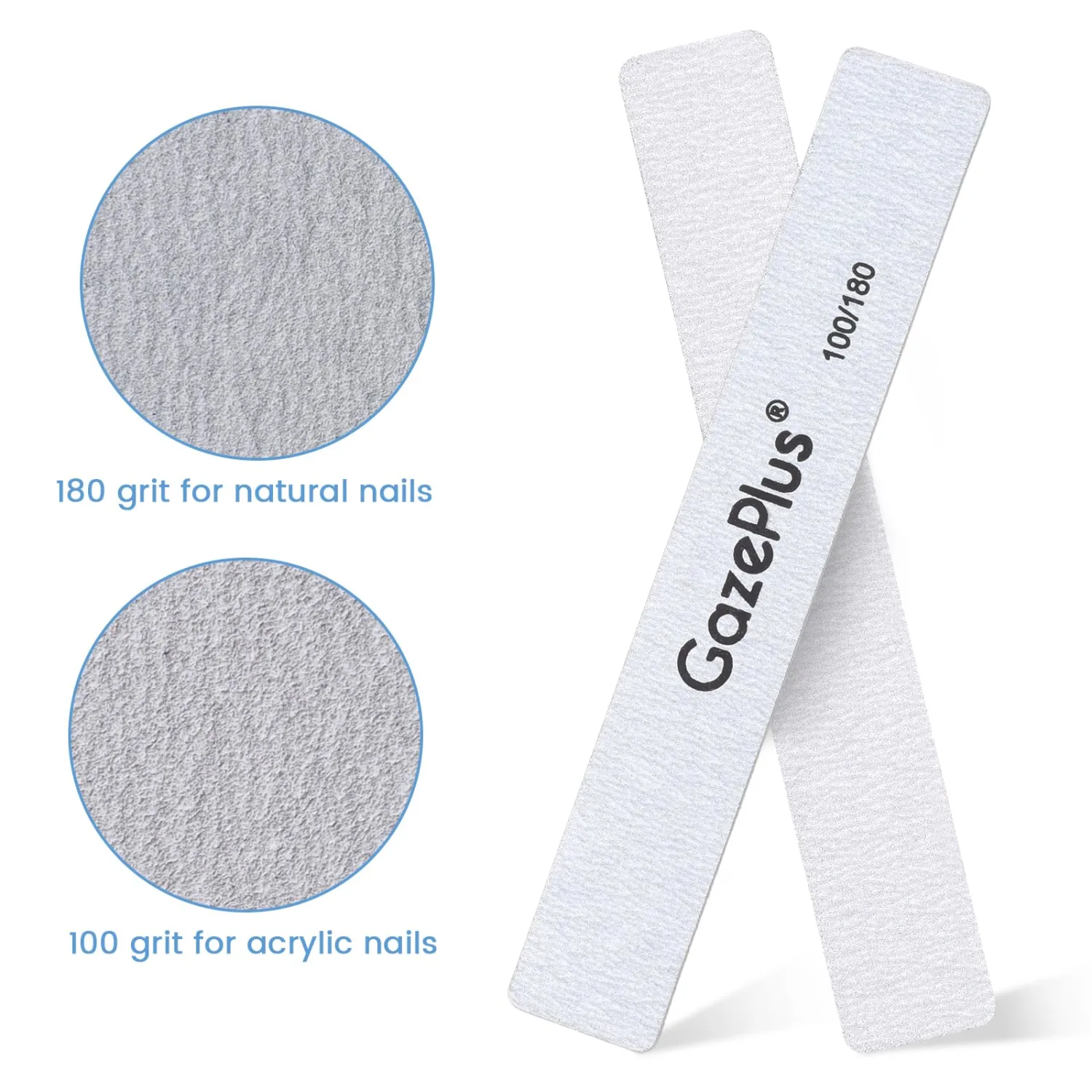 Nail Files, 24 PCS Fingernail Files 7" Long 100/180 Grit Emery Boards for Nails Professional Nail File Bulk Washable Suitable for Both Acrylic and Natural Nails Zebra