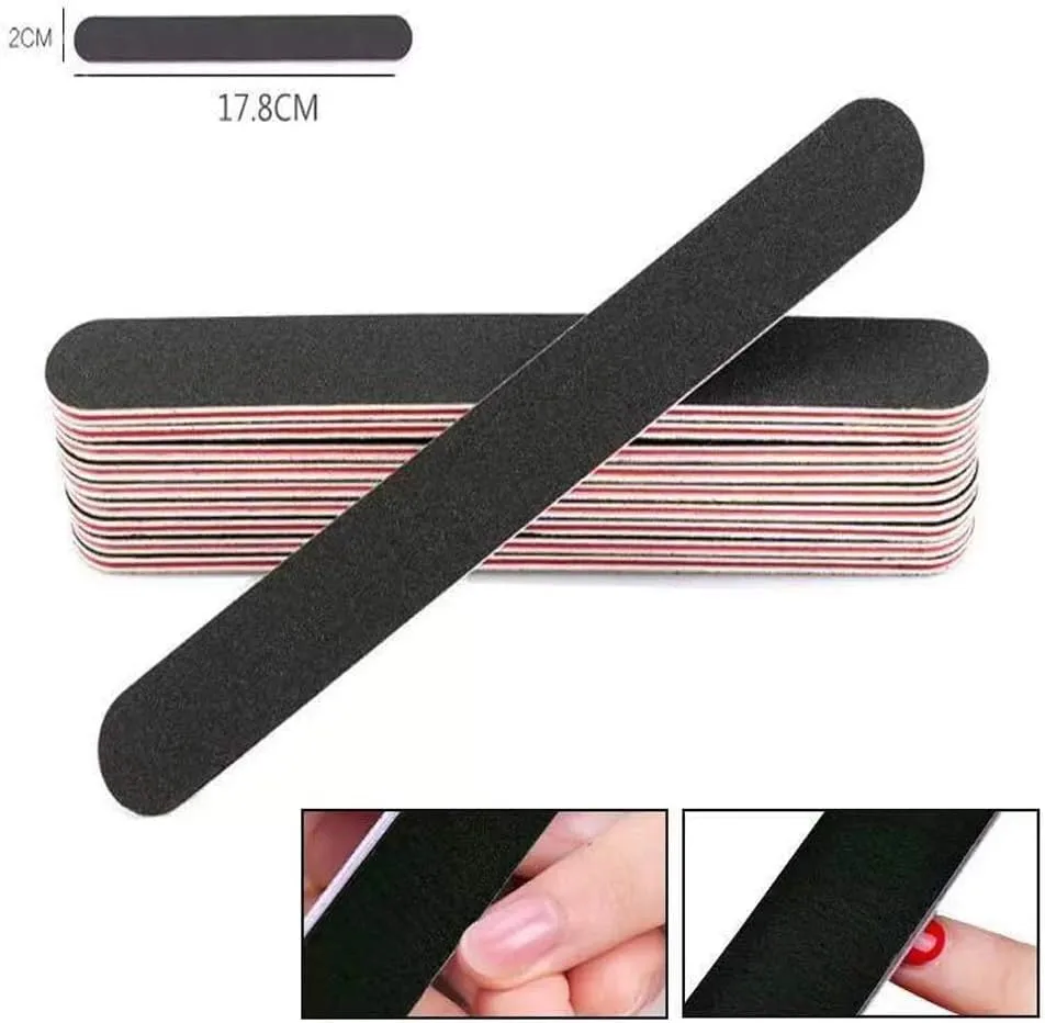 12PCS Professional Nail File Set Nail Files & Buffers for Acrylic False Nails Double Sided Emery Board Nail Buffering Files for Home and Salon Use Professional Nail Files