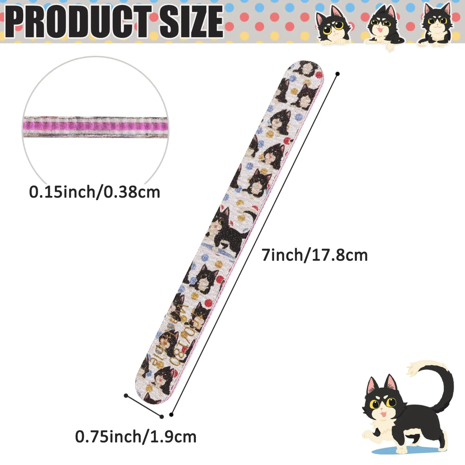 12 Pack 100/180 Grit Nail Files, Black Professional Reusable Emery Boards Nail File, Manicure Tool Suitable for Both Acrylic and Natural Nails