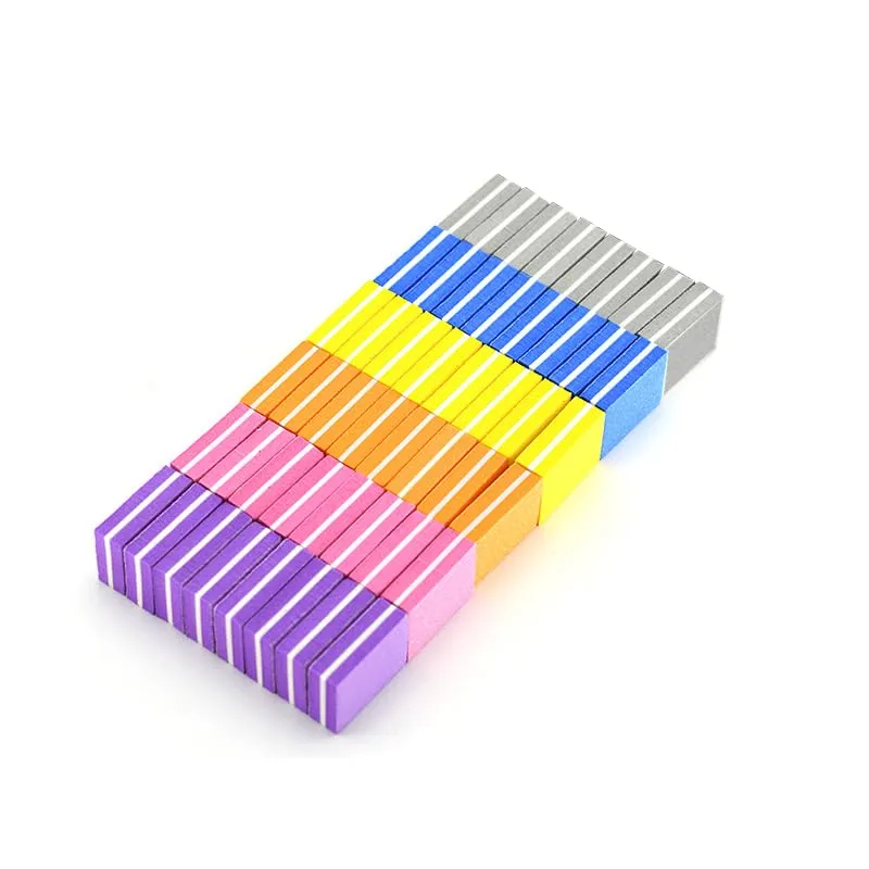 Professional Double Sided Nail Files & Buffer Block for Natural Nails, Acrylics and Gels Washable Manicure Tools (Count, 50, 100/180 Grit)