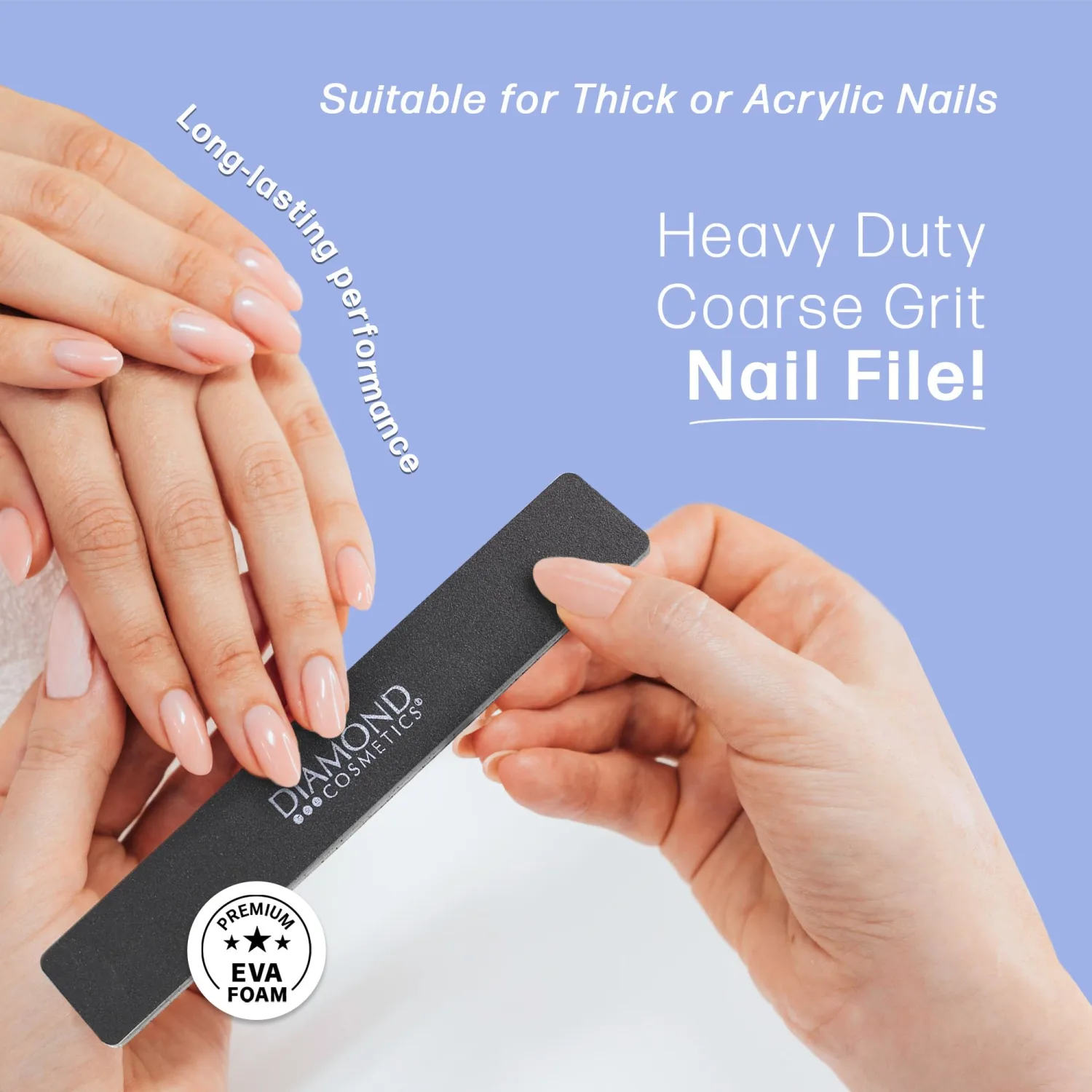 Nail Files (12 Pack), 100/180 Grit Emery Wideboards Nail File for Natural Nails and Acrylic Nails, Double Sided Boards. Professional Fingernail Filer Reusable Manicure. Black