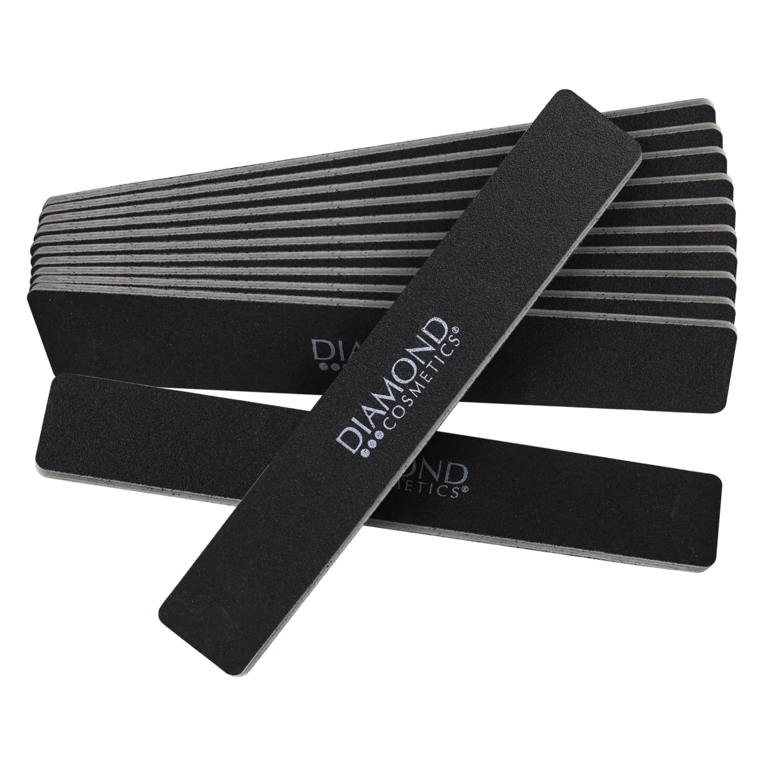 Nail Files (12 Pack), 100/180 Grit Emery Wideboards Nail File for Natural Nails and Acrylic Nails, Double Sided Boards. Professional Fingernail Filer Reusable Manicure. Black