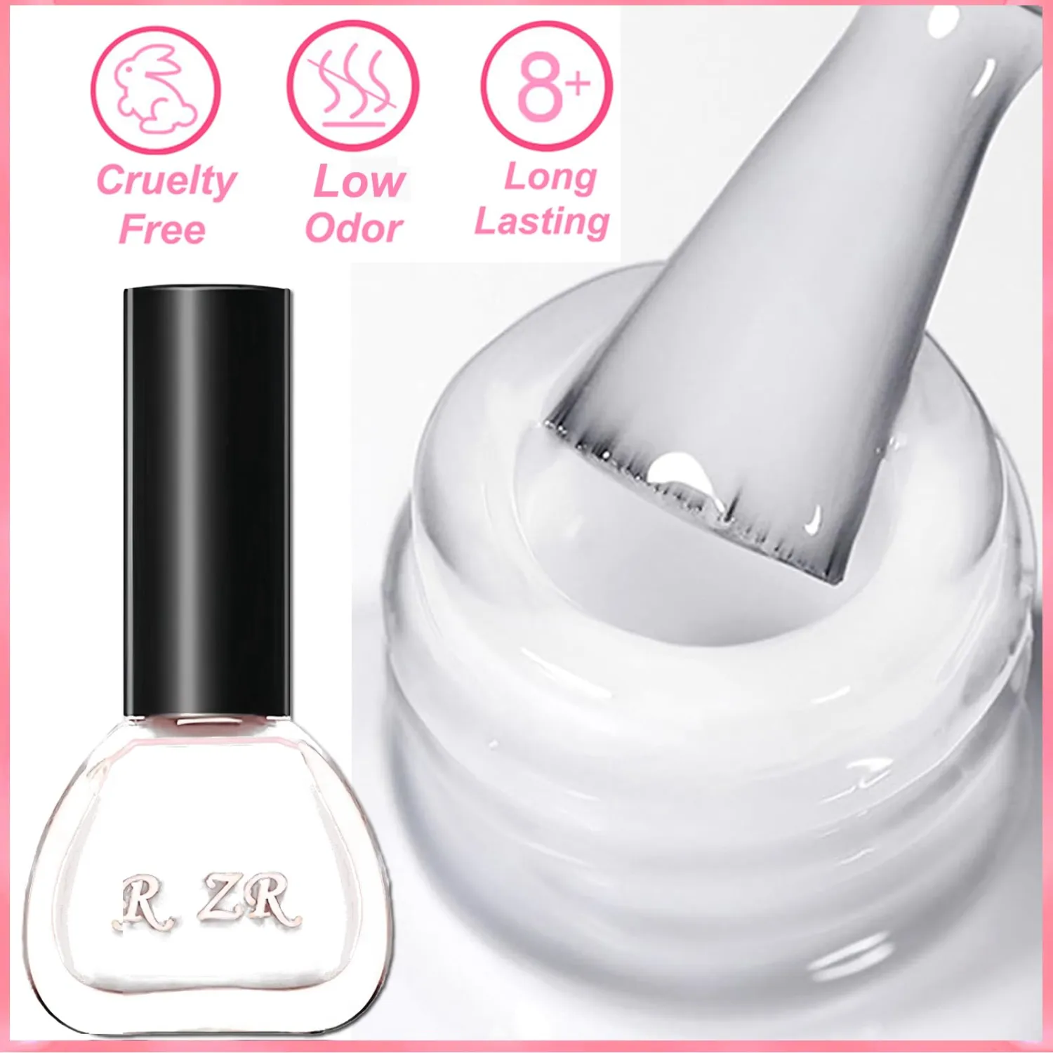 White Nail Polish, 15ML Glossy White Nail Color, Quick Dry No UV Light Needed, Long-Lasting Vegan Nail Polish for Women Girls DIY