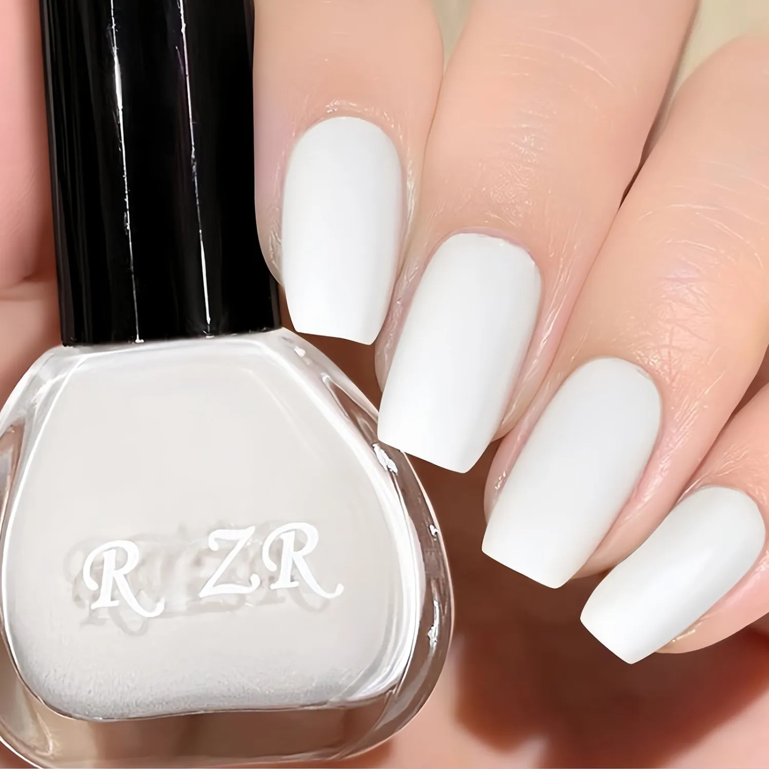 White Nail Polish, 15ML Glossy White Nail Color, Quick Dry No UV Light Needed, Long-Lasting Vegan Nail Polish for Women Girls DIY