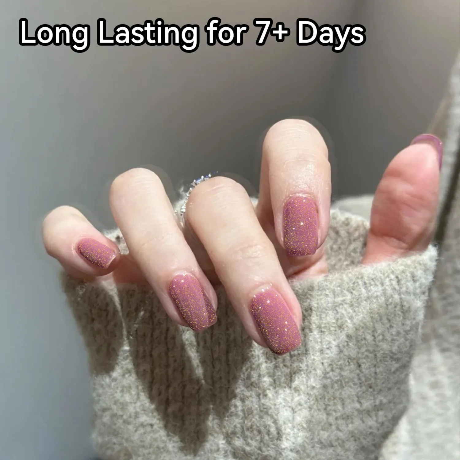 14 ML Nail Polish, Long Lasting Quick Drying Purple Glitter Nail Polish, Chip Resistant Nail Lacquer Fingernail Polish, Streak-free Formula DIY Home Manicure Gift for Women #26