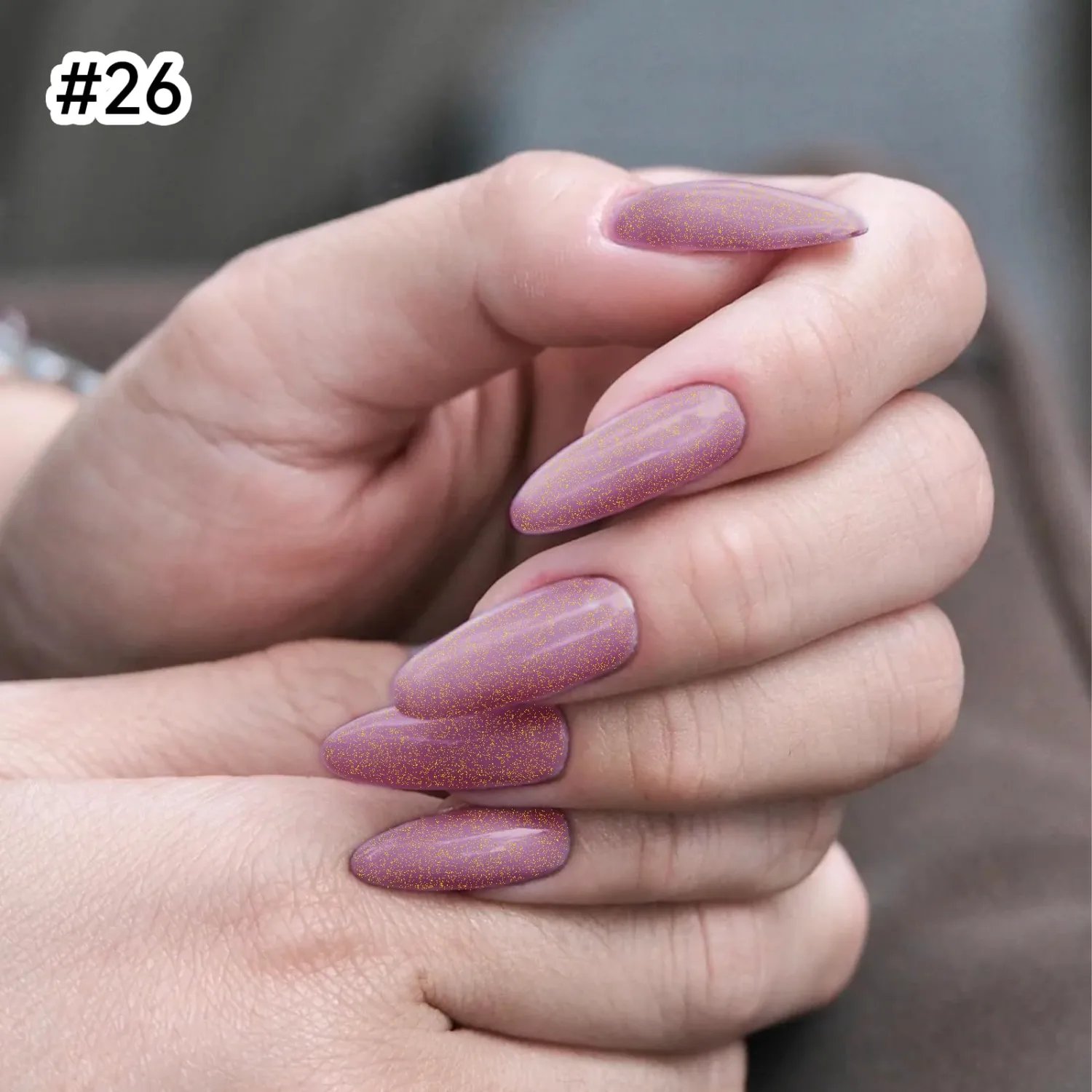 14 ML Nail Polish, Long Lasting Quick Drying Purple Glitter Nail Polish, Chip Resistant Nail Lacquer Fingernail Polish, Streak-free Formula DIY Home Manicure Gift for Women #26