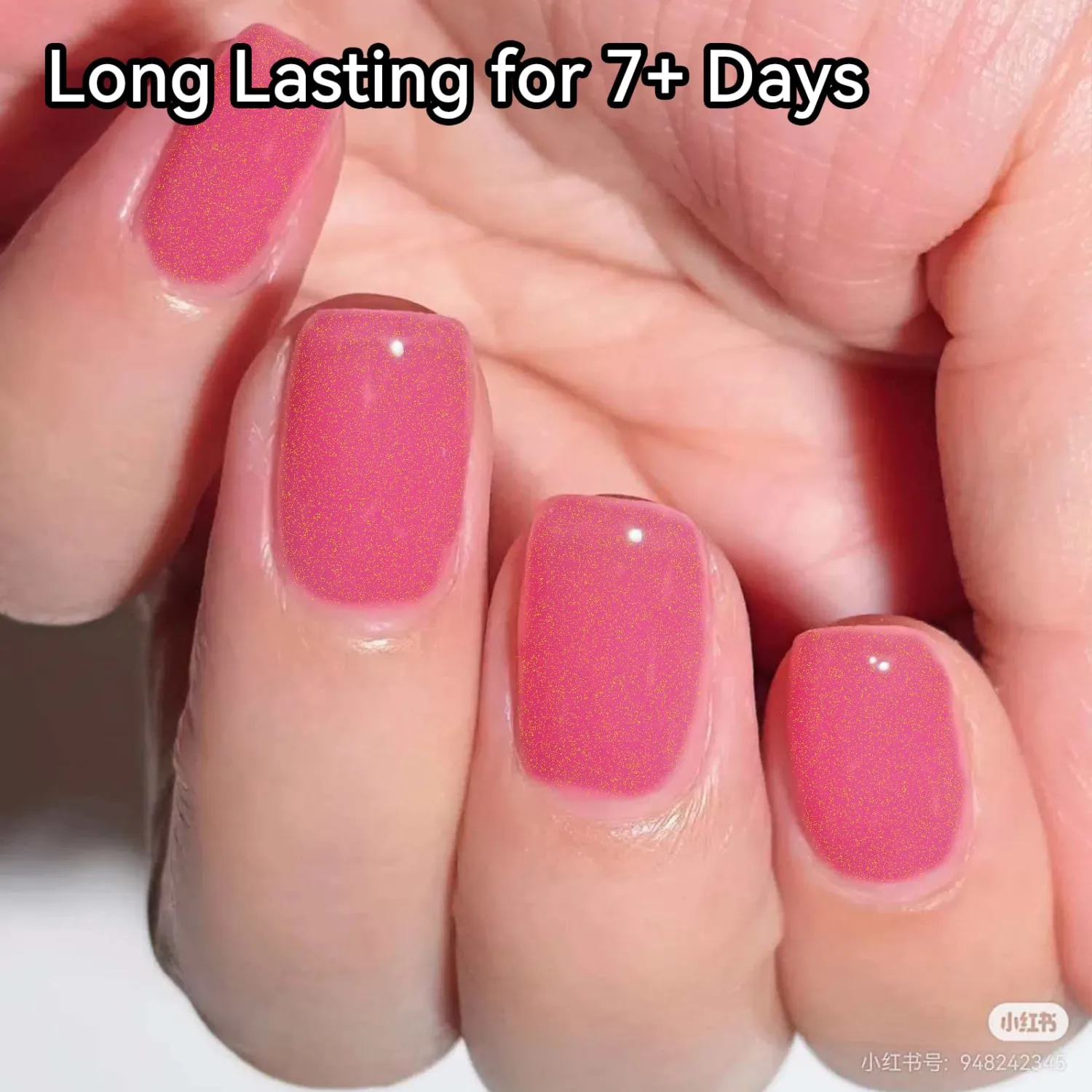 14 ML Nail Polish, Long Lasting Quick Drying Pink Glitter Nail Polish, Chip Resistant Nail Lacquer Fingernail Polish, Streak-free Formula DIY Home Manicure Gift for Women #27