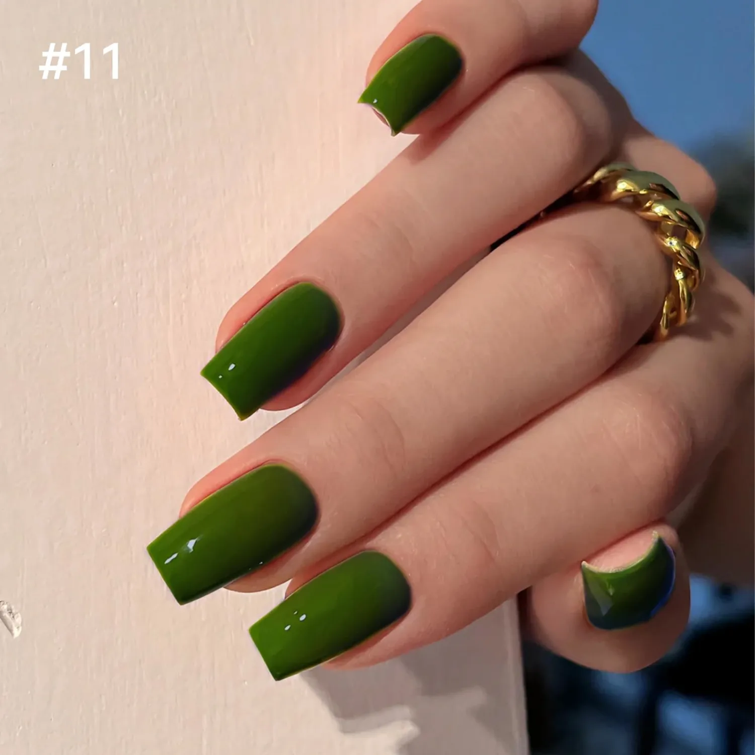 14 ML Nail Polish, Long Lasting Quick Drying Dark Green Nail Polish, Chip Resistant Nail Lacquer Fingernail Polish, Streak-free Formula DIY Home Manicure Gift for Women #11