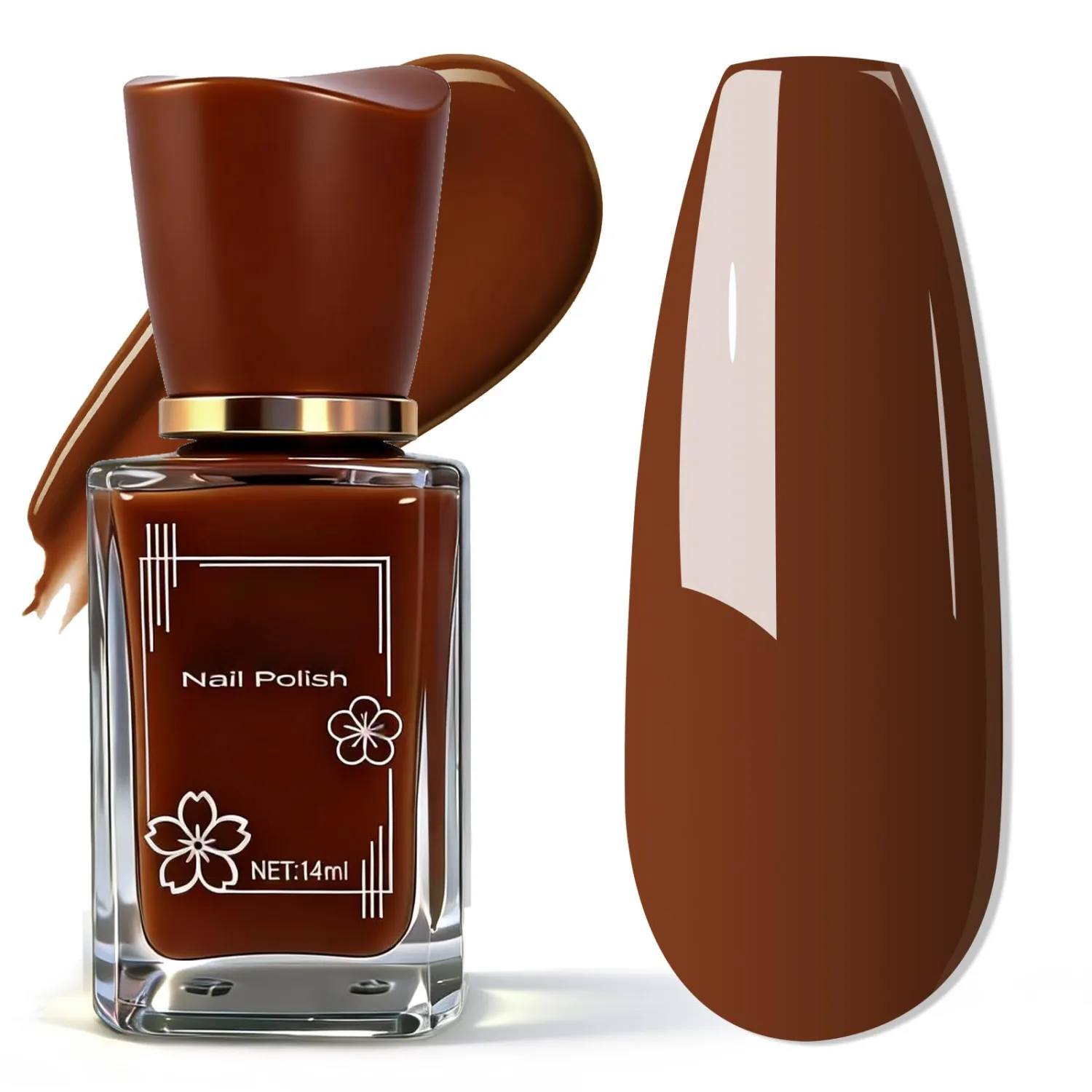 14 ML Nail Polish, Long Lasting Quick Drying Chocolate Coffee Nail Polish, Chip Resistant Nail Lacquer Fingernail Polish, Streak-free Formula DIY Home Manicure Gift for Women #19