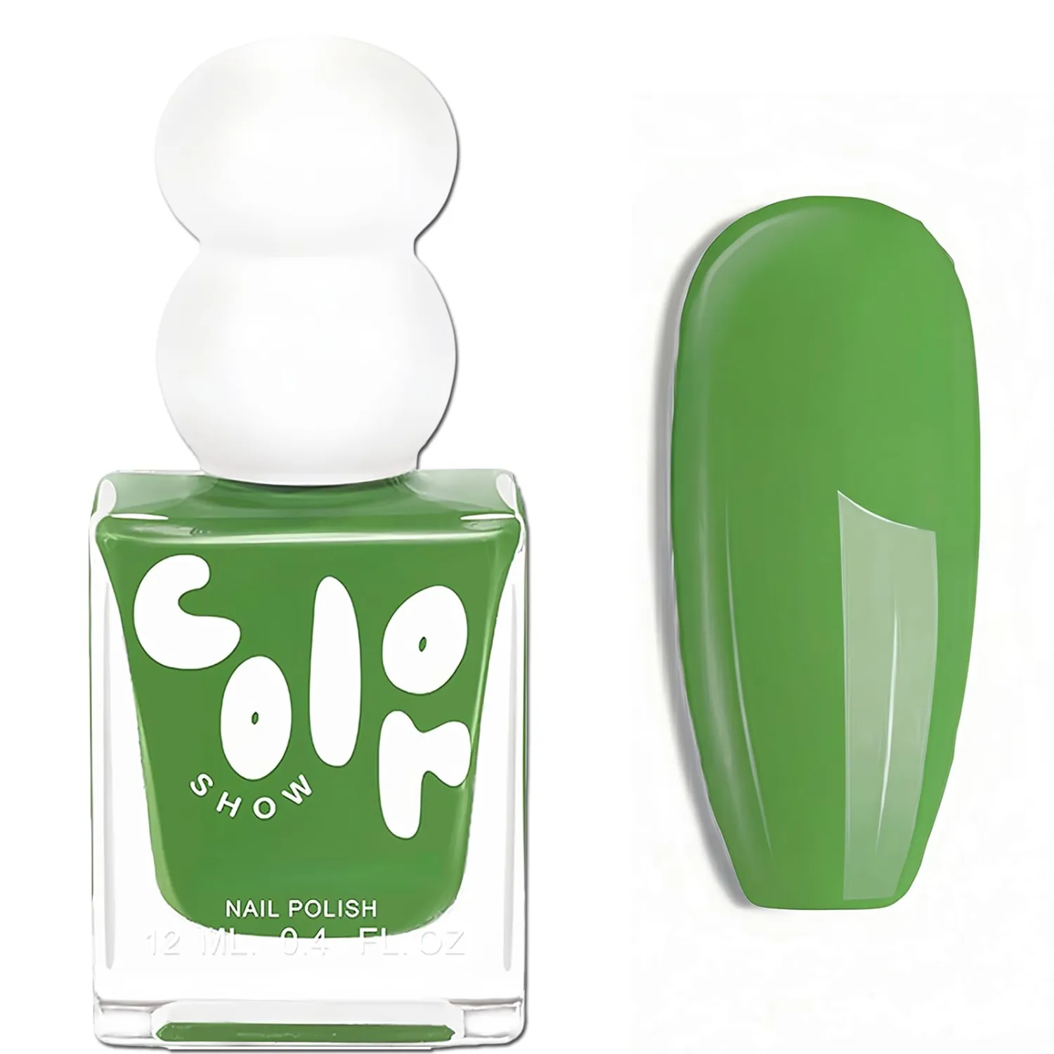 Forest Green Nail Polish, 12ML Quick Dry Glossy Nail Polish, Bright Solid Green Nail Color, Smooth Opaque Finish for Women