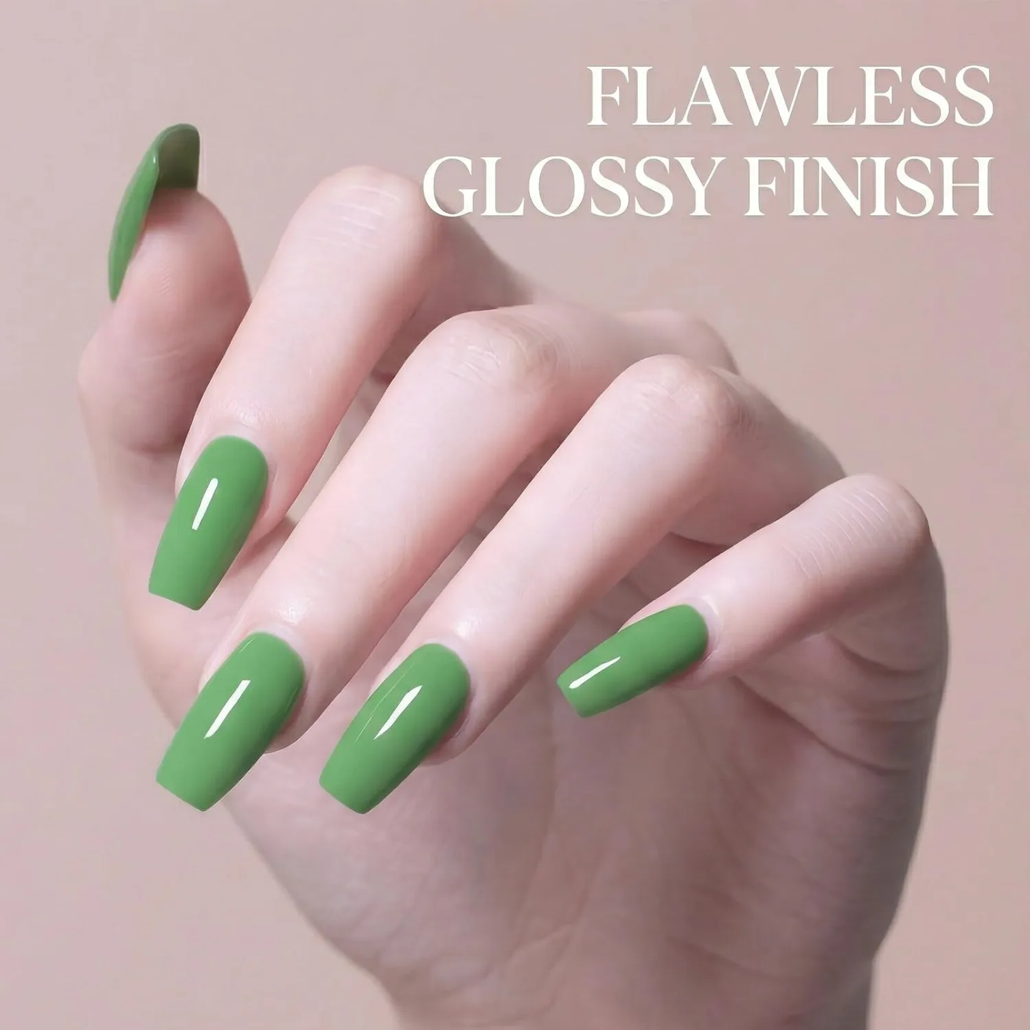 Forest Green Nail Polish, 12ML Quick Dry Glossy Nail Polish, Bright Solid Green Nail Color, Smooth Opaque Finish for Women