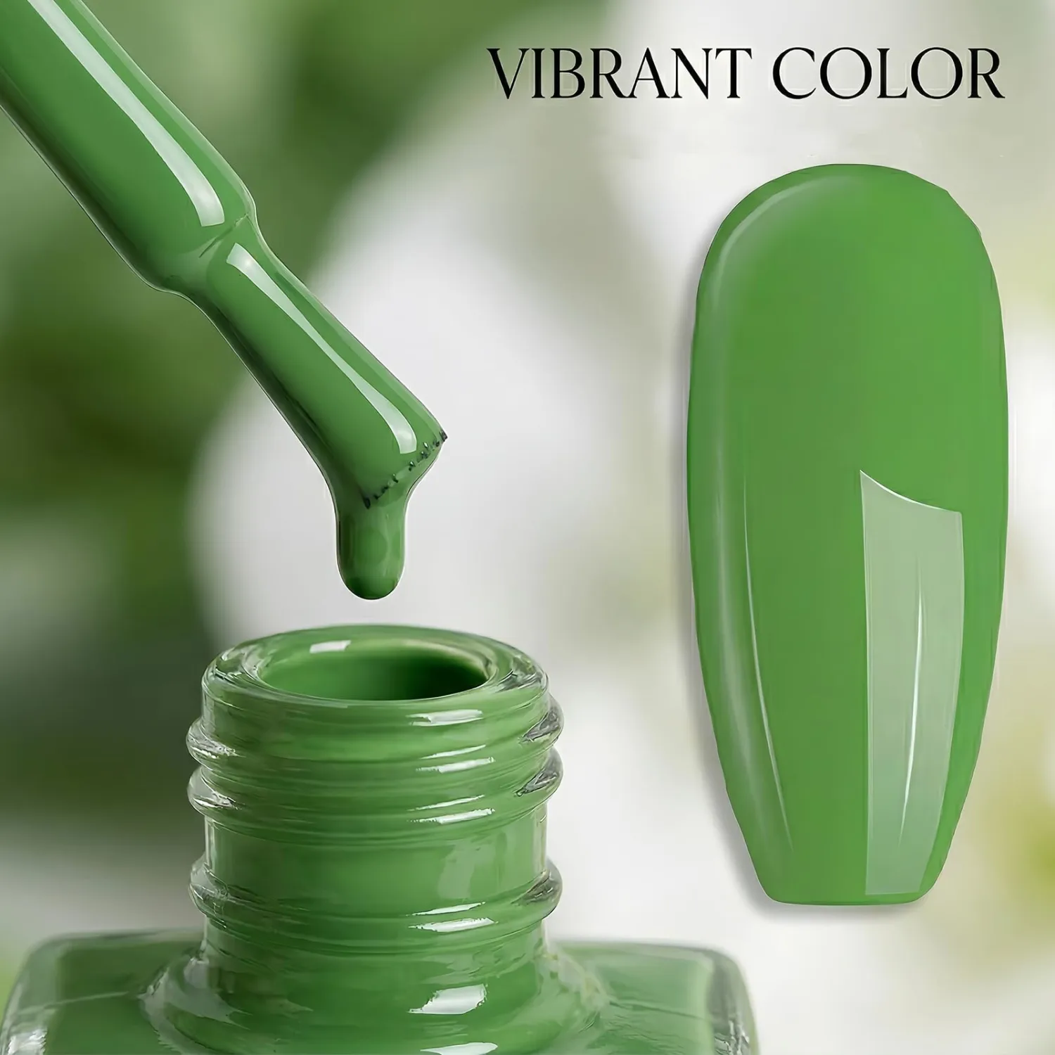 Forest Green Nail Polish, 12ML Quick Dry Glossy Nail Polish, Bright Solid Green Nail Color, Smooth Opaque Finish for Women