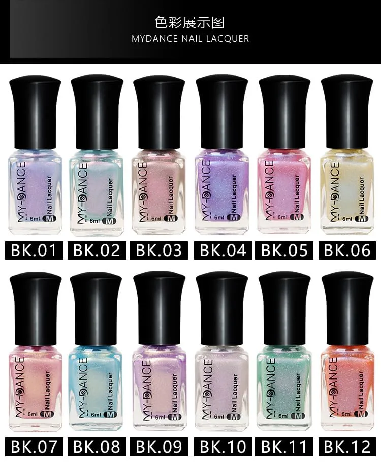 Pearl Pink Purple Nail Polish, Quick Dry Long Lasting Iridescent Peach Pearlescent Rose Lavender Nail Lacquer, Shimmer Shiny Nail Art Polish Air Fast Drying DIY Manicure for Women Girls (05, 6ml)